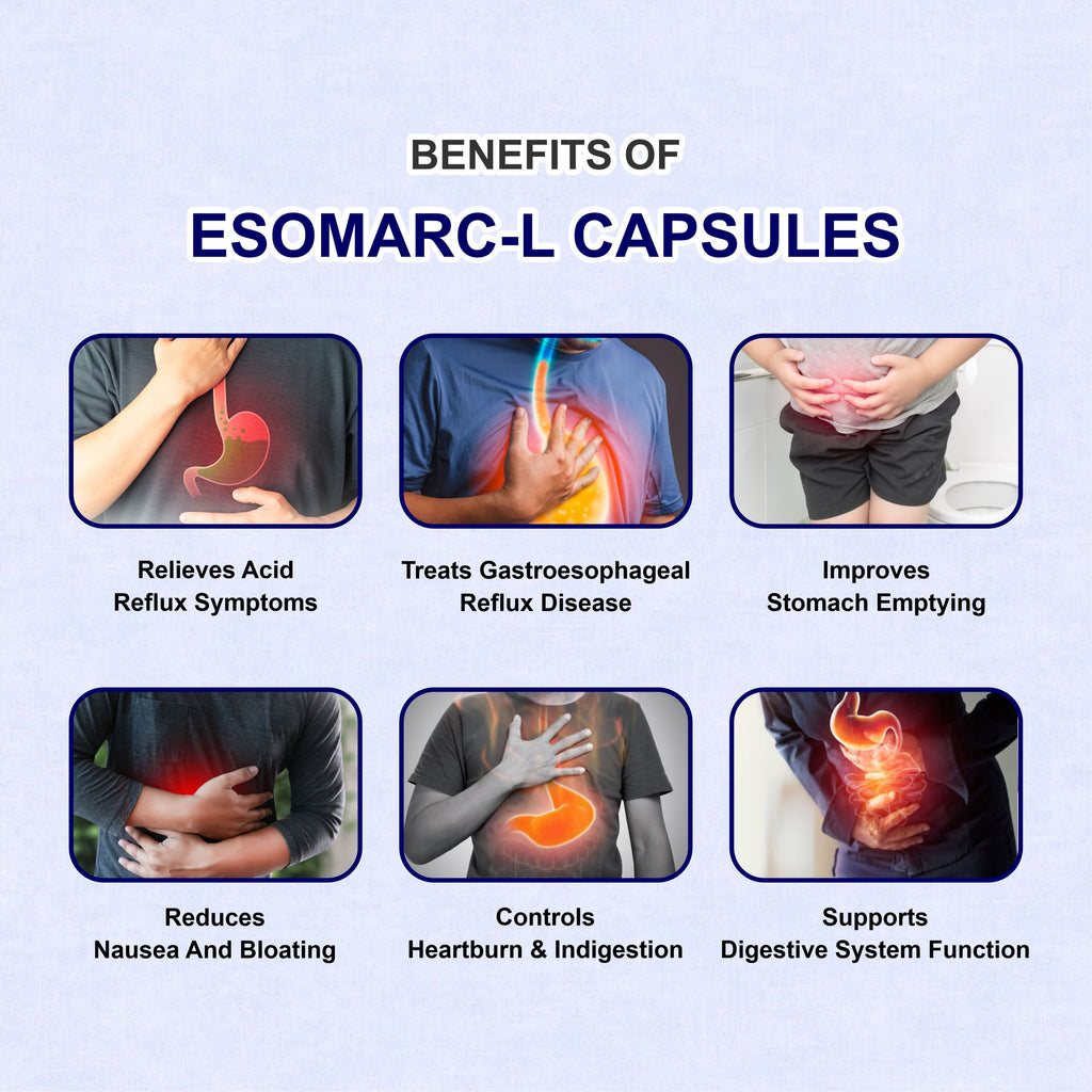 Esomarc-L Esomeprazole & Levosulpiride Capsule – Acidity, Nausea & Slow Digestion Relief