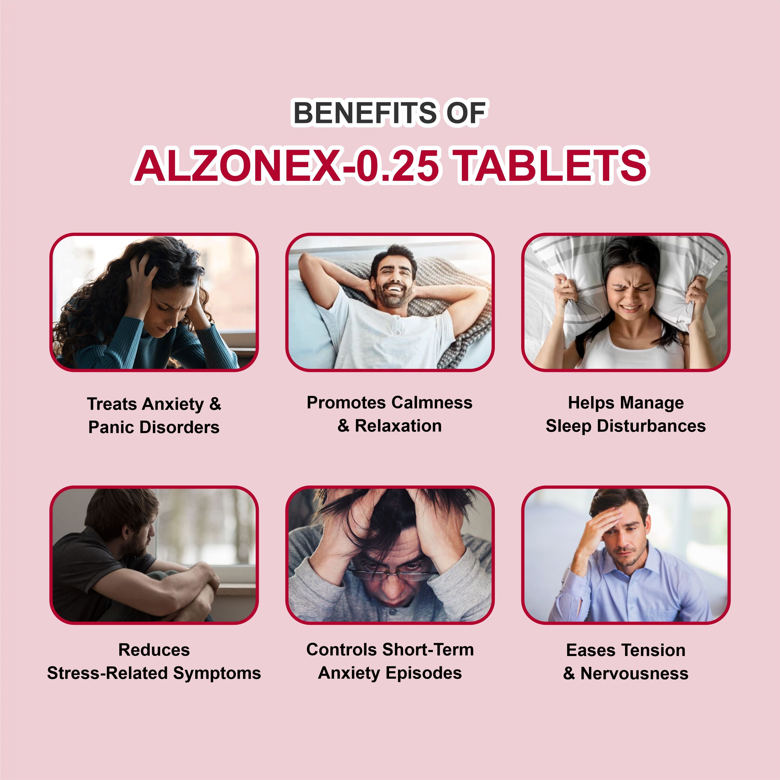 Alzonex 0.25mg Alprazolam Tablet – Mild Anxiety & Stress Relief