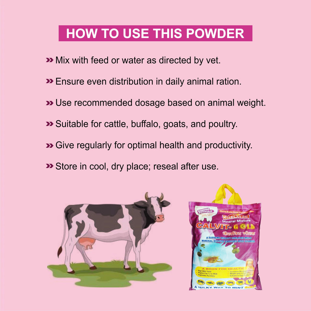 Marc Calvit Gold Powder 5kg – Vitamin, Mineral & Probiotic Tonic for Livestock