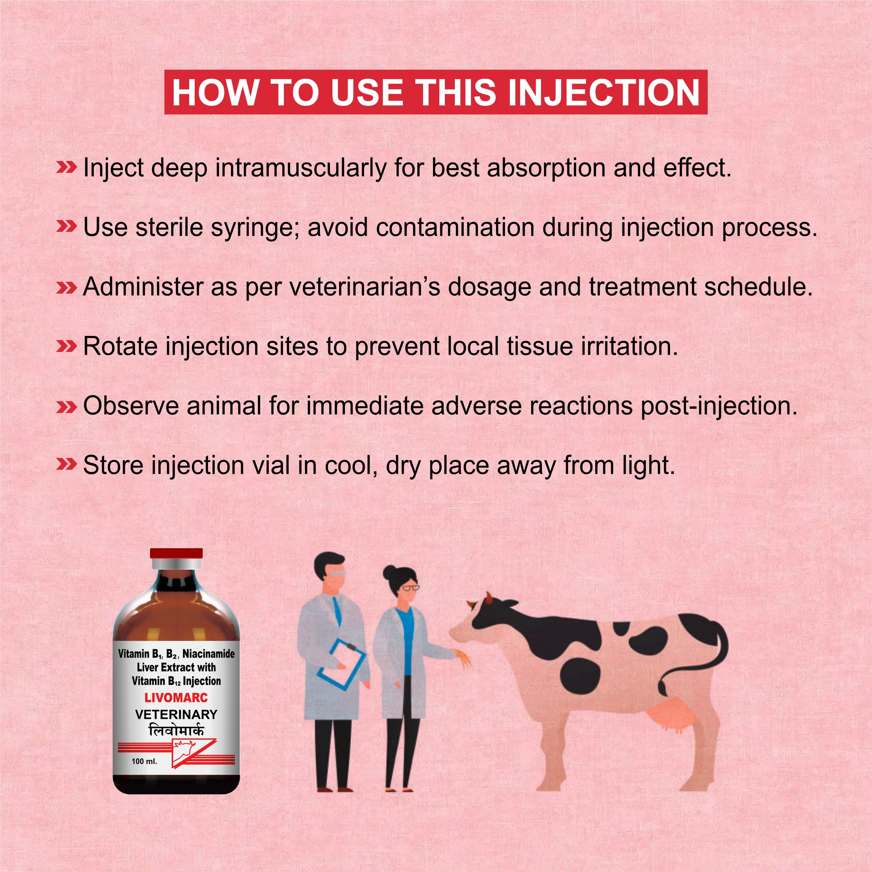 Marc Livomarc Injection 100ml – Complete Liver Tonic & Vitality Booster for Livestock (Pack of 2)