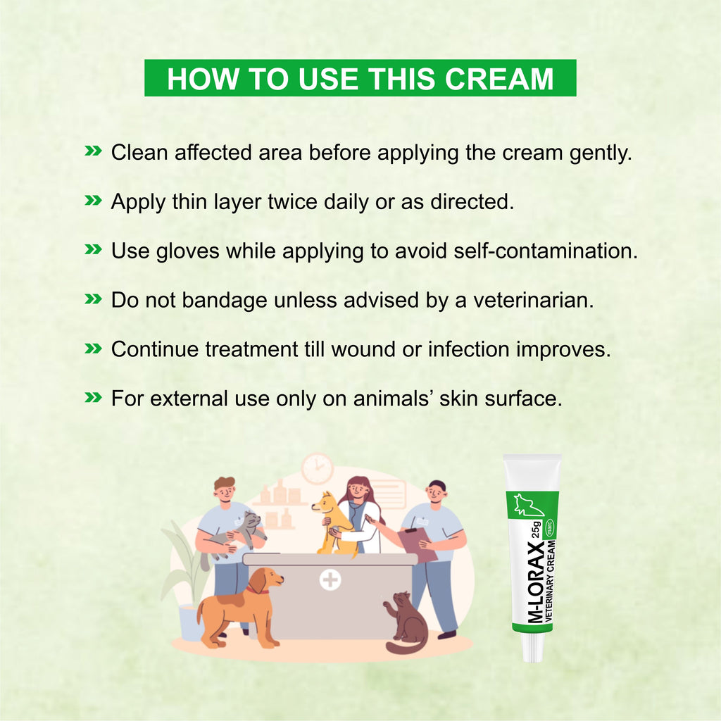 M Lorex Cream 25g – Triple-Action Antiparasitic, Antibacterial & Antiseptic Cream (Pack of 5)