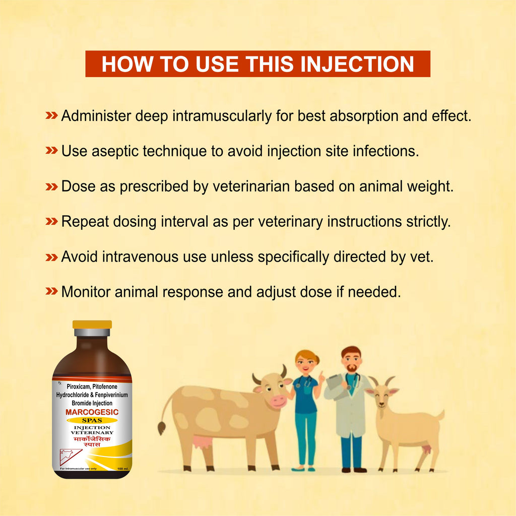 Marcogesic Spas Injection 100ml - Powerful Veterinary Muscle Relaxant & Pain Reliever