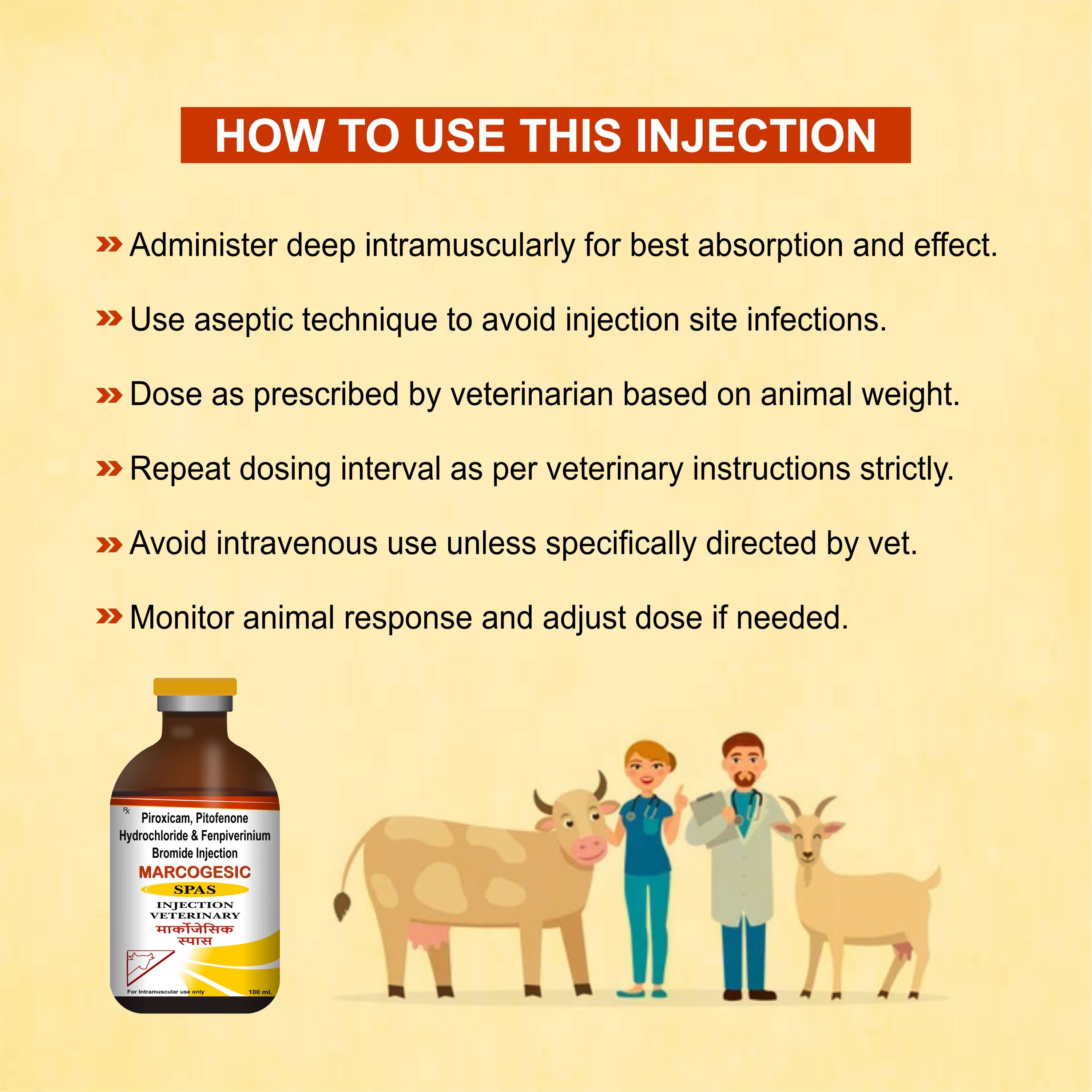 Marcogesic Spas Injection 100ml - Powerful Veterinary Muscle Relaxant & Pain Reliever