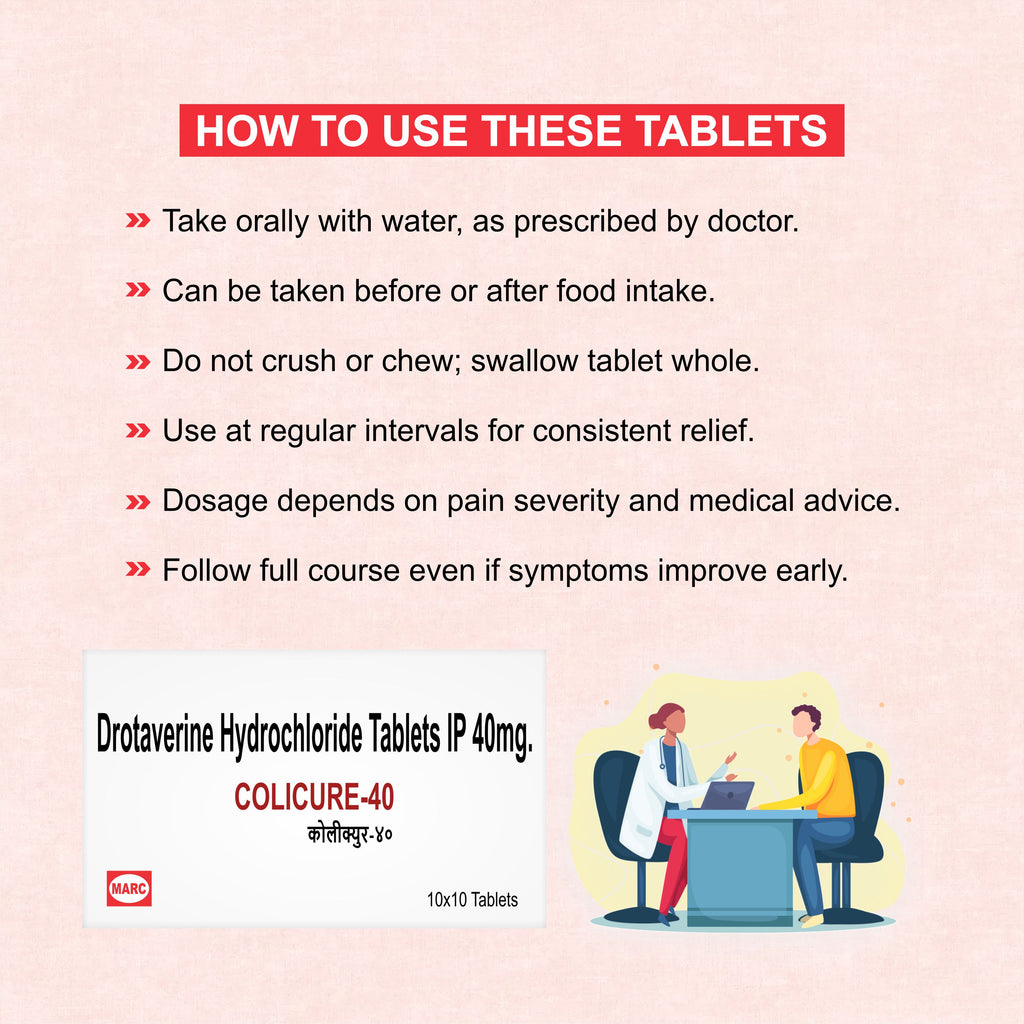 Colicure 40 Tablets – Fast-Acting Relief from Abdominal Pain, Cramps & Spasms