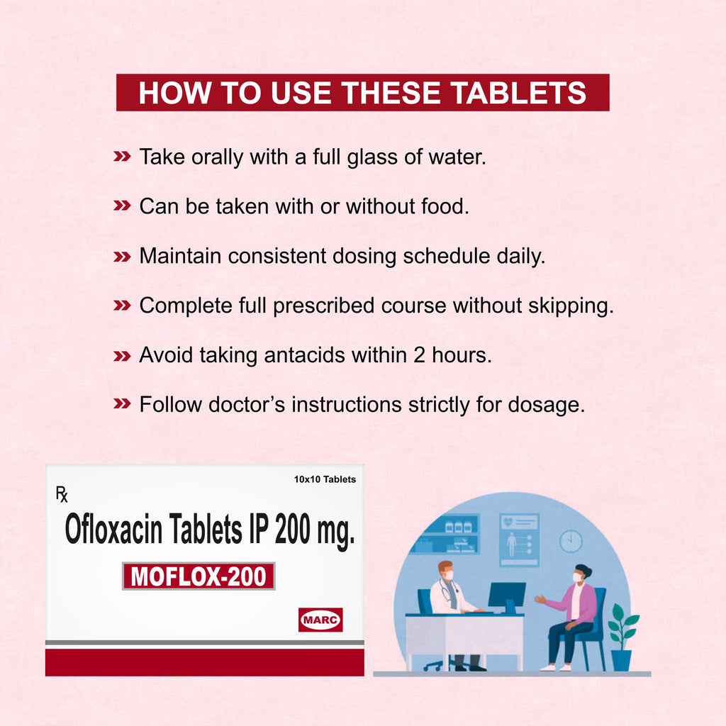 Moflox 200 Tablet – Fast-Acting Relief from Bacterial Infections (Pack of Strip 3)