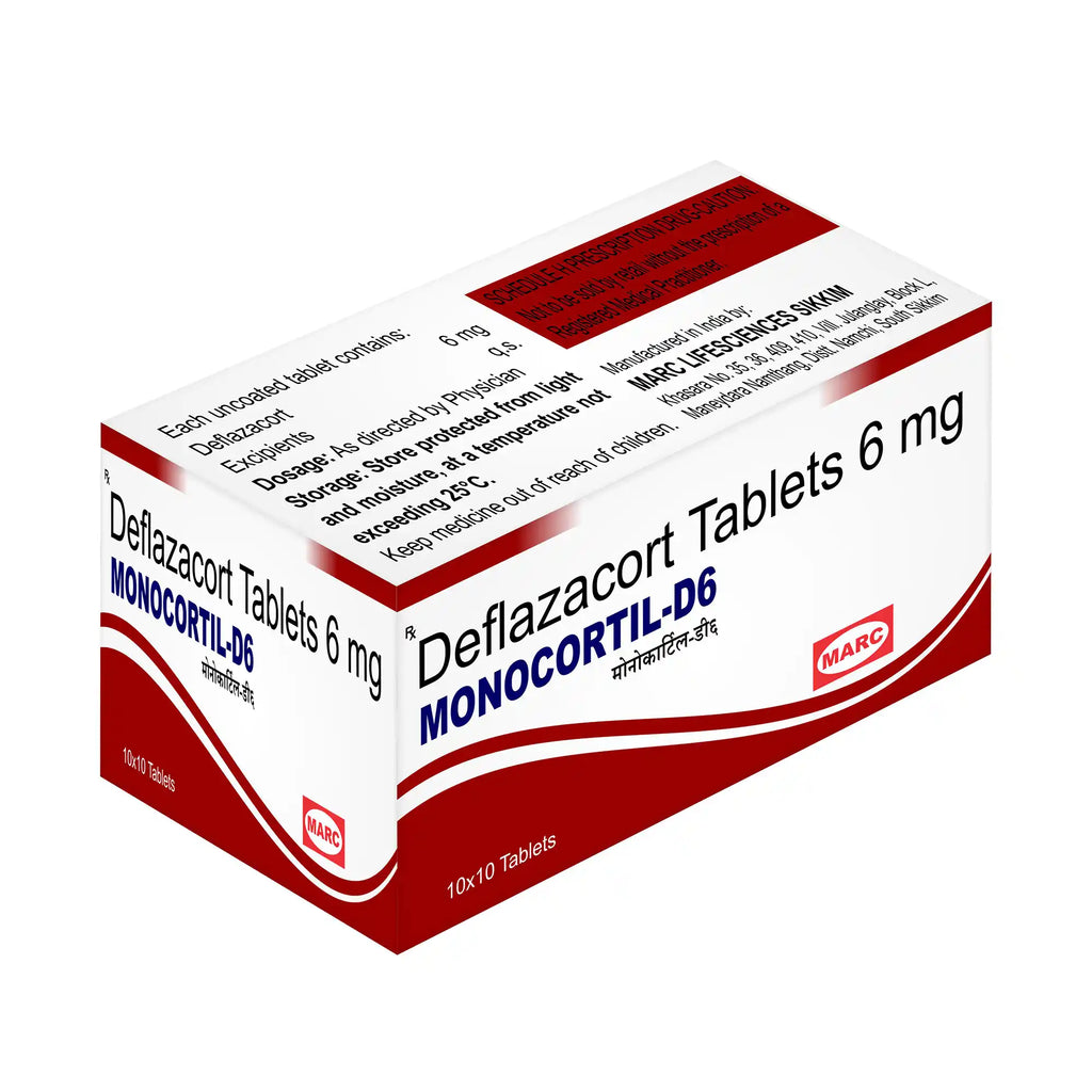 Monocortil D6 Deflazacort 6mg Tablet – Inflammation, Allergy & Autoimmune Support