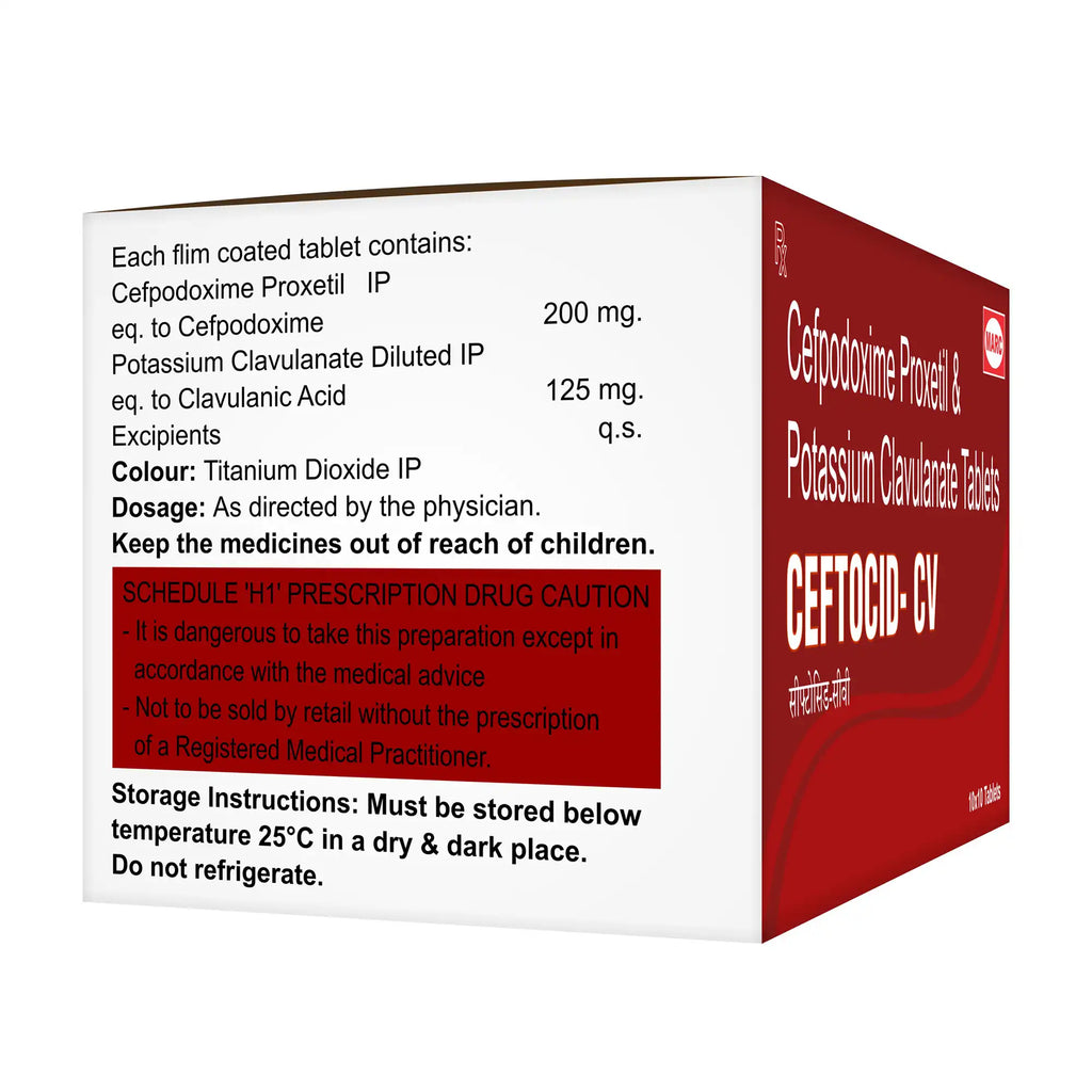 Ceftocid CV Cefpodoxime & Clavulanate Tablet – Resistant Bacterial Infection Treatment
