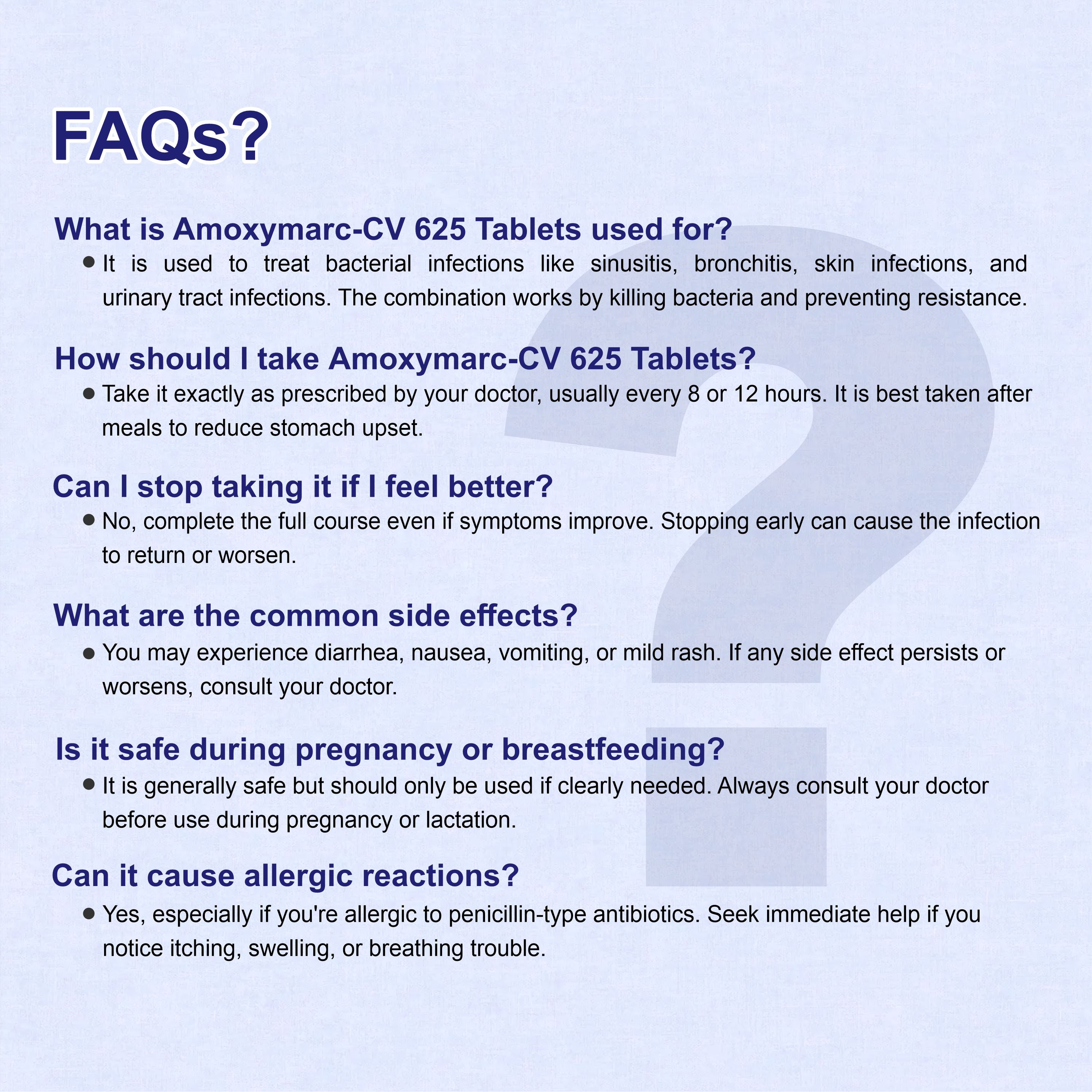 Amoxymarc CV Tablet – Powerful Antibiotic Combination for Faster Infection Relief(1Box)