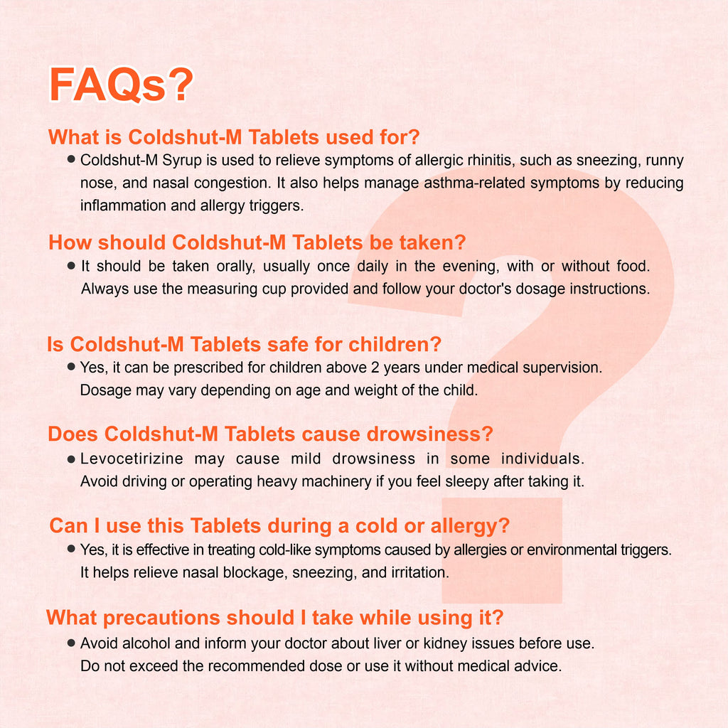 Marc ColdShut M Tablets – Dual-Action Allergy & Asthma Relief with Montelukast & Levocetirizine