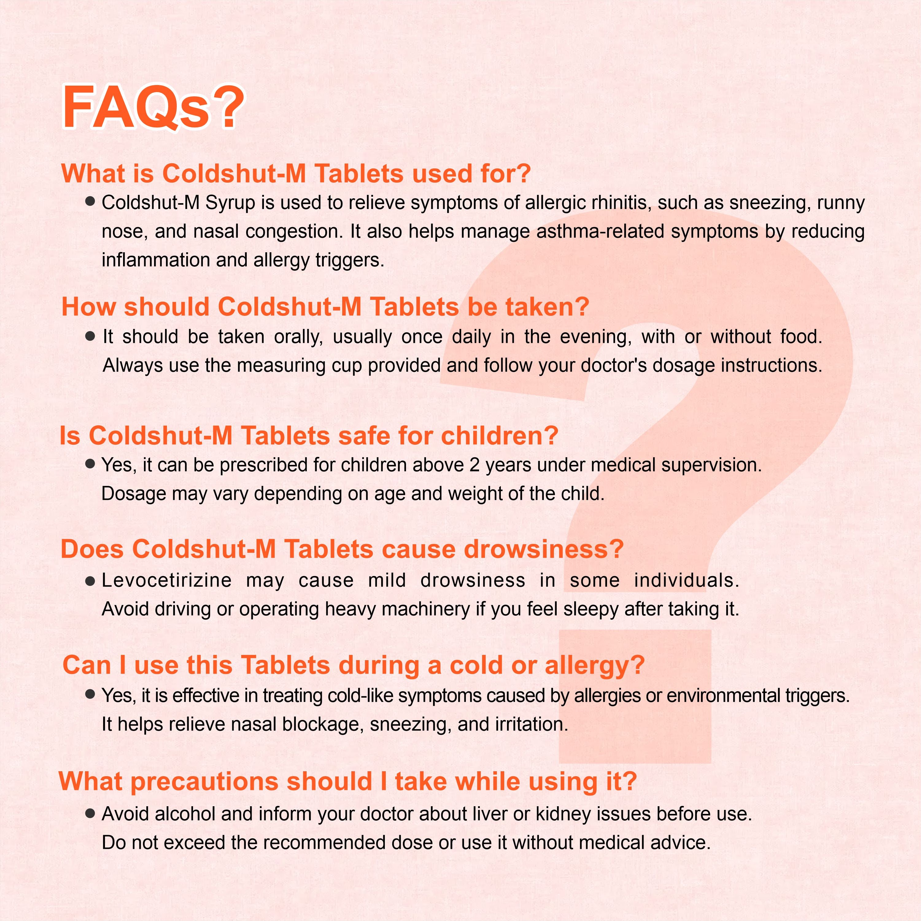 Marc ColdShut M Tablets – Dual-Action Allergy & Asthma Relief with Montelukast & Levocetirizine