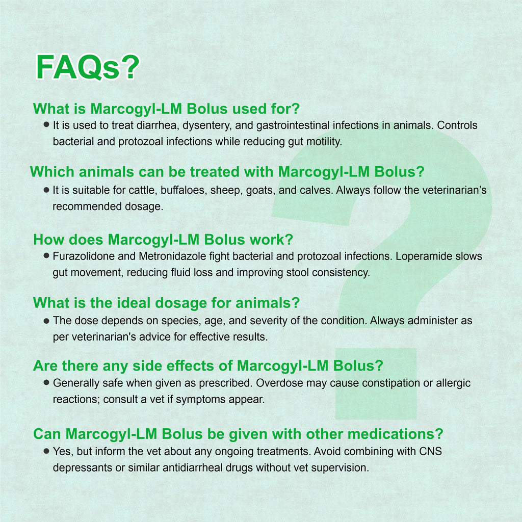Marcogyl LM Bolus (5X4) – Powerful Veterinary Antidiarrheal & Antimicrobial Suspension