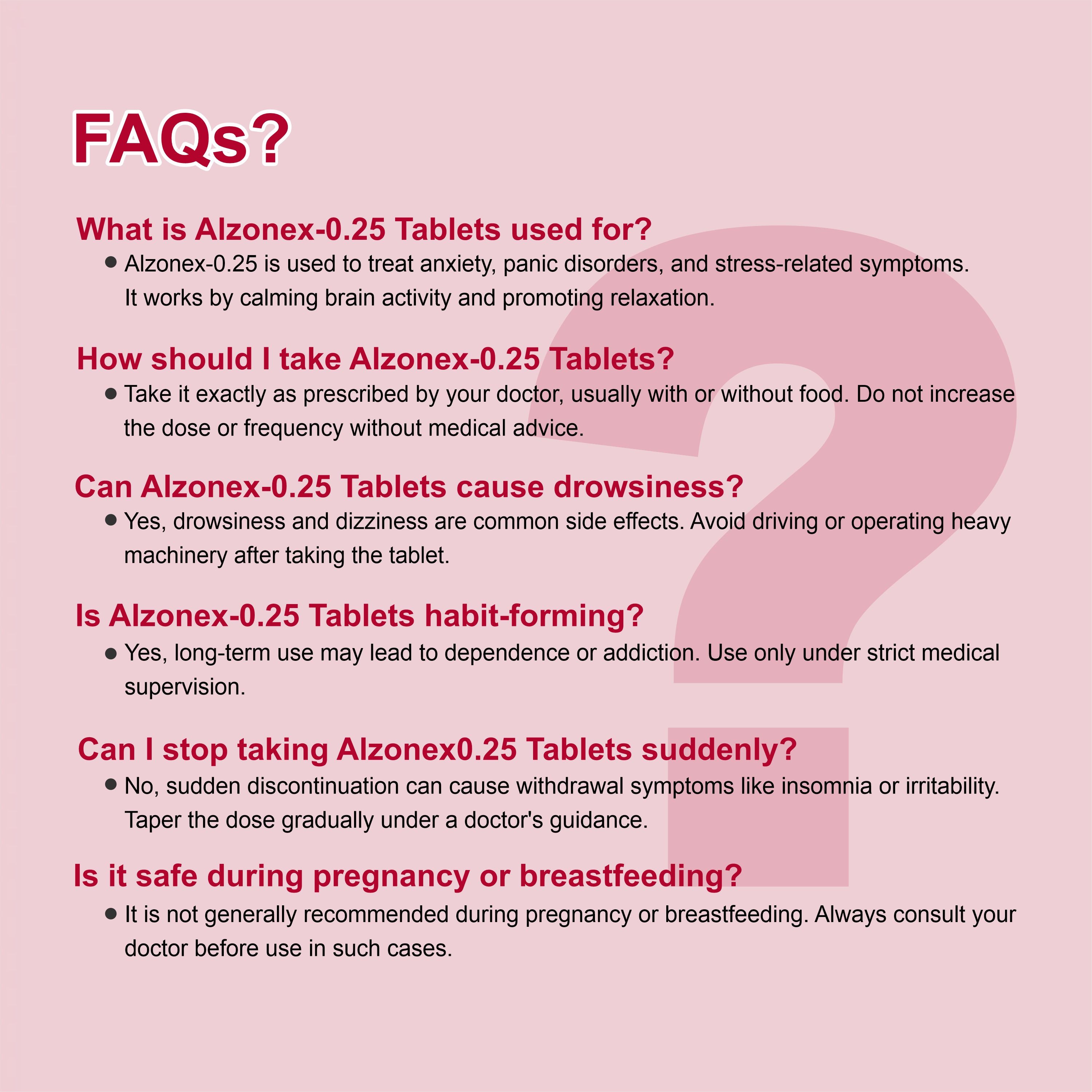 Alzonex 0.25mg Alprazolam Tablet – Mild Anxiety & Stress Relief