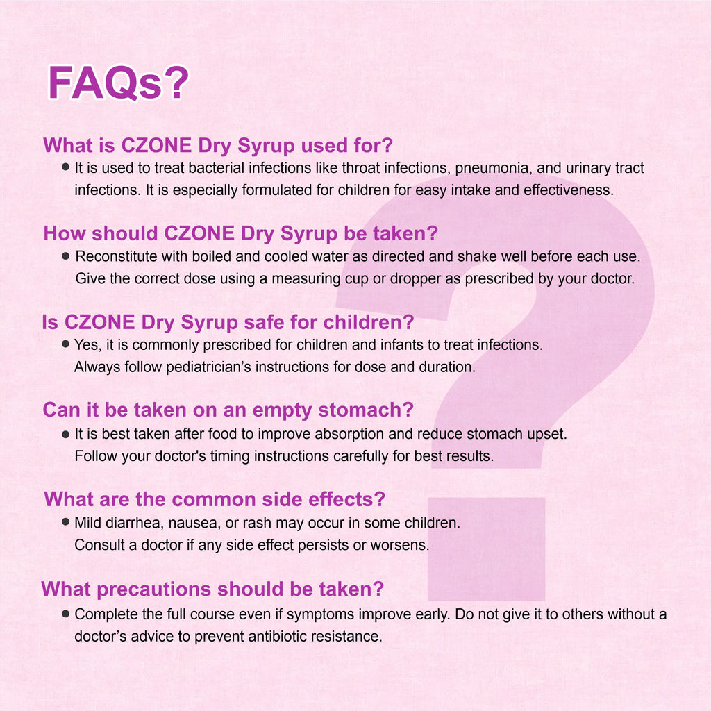 C Zone Dry Syrup – Gentle Pediatric Antibiotic for Kids’ Bacterial Infections (Pack of 6)