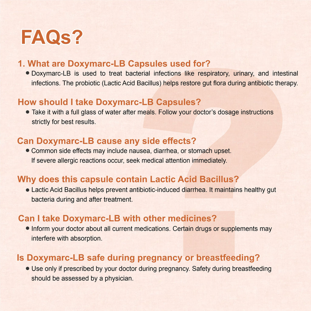 Doxymarc LB Doxycycline & Lactobacillus Capsule – Antibiotic with Gut Protection