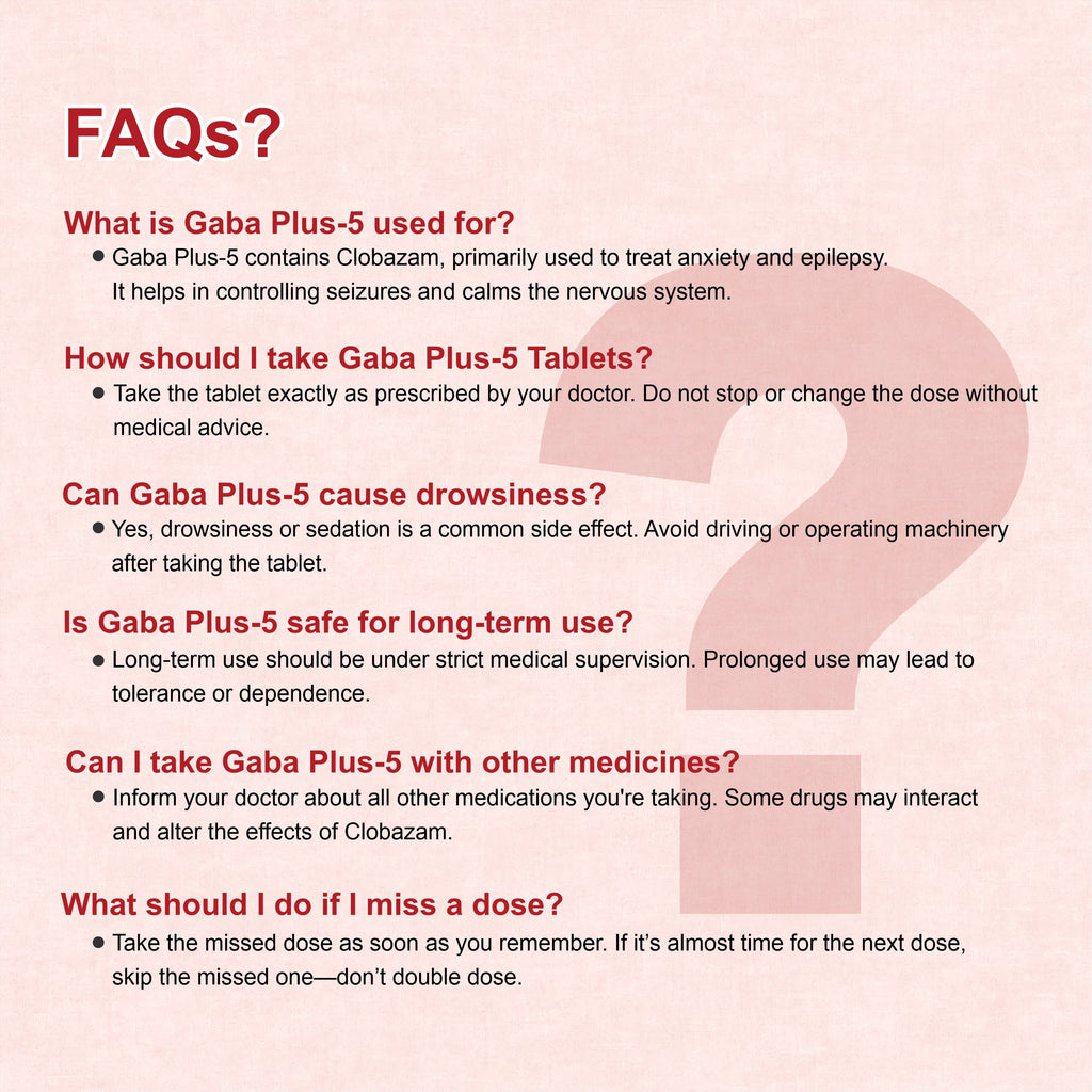 Gaba Plus 5 Tablets – Long-Term Relief for Anxiety, Seizures & Nervous Disorders