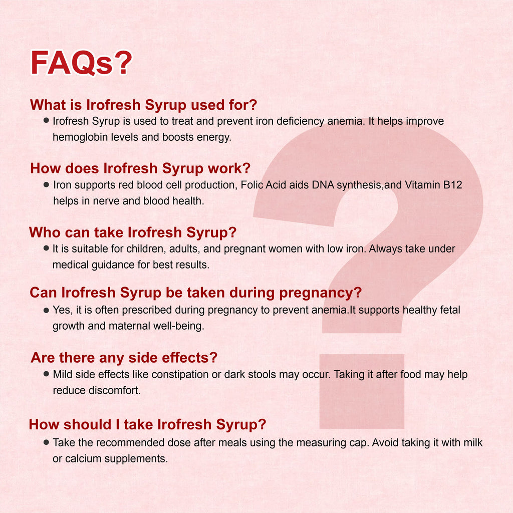 Irofresh Syrup 200ml – Best Iron Tonic with Folic Acid & Vitamin B12 for Anemia & Energy Support