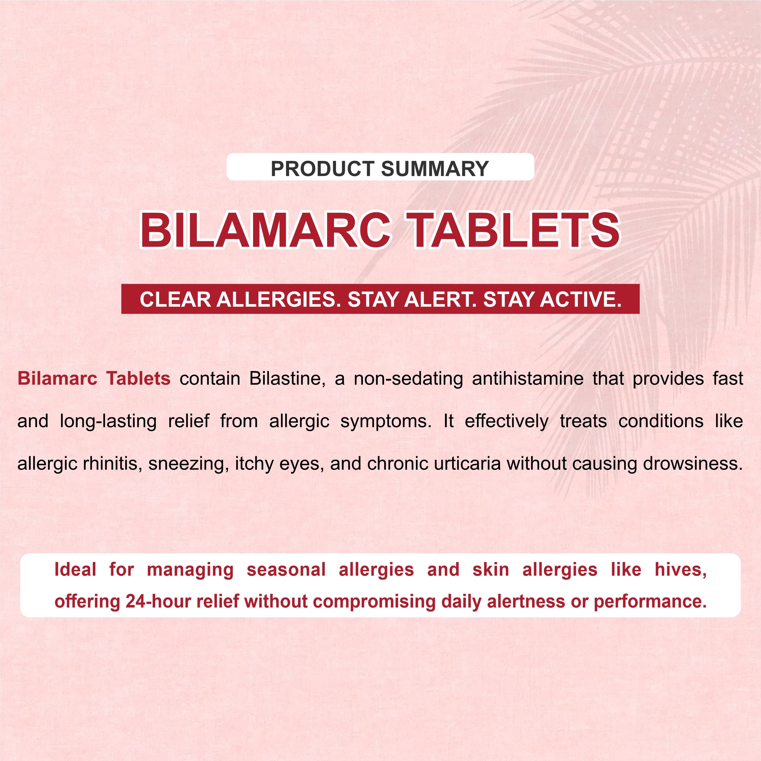 Marc Bilamarc Tablets – Fast & Non-Drowsy Allergy Relief with Bilastine