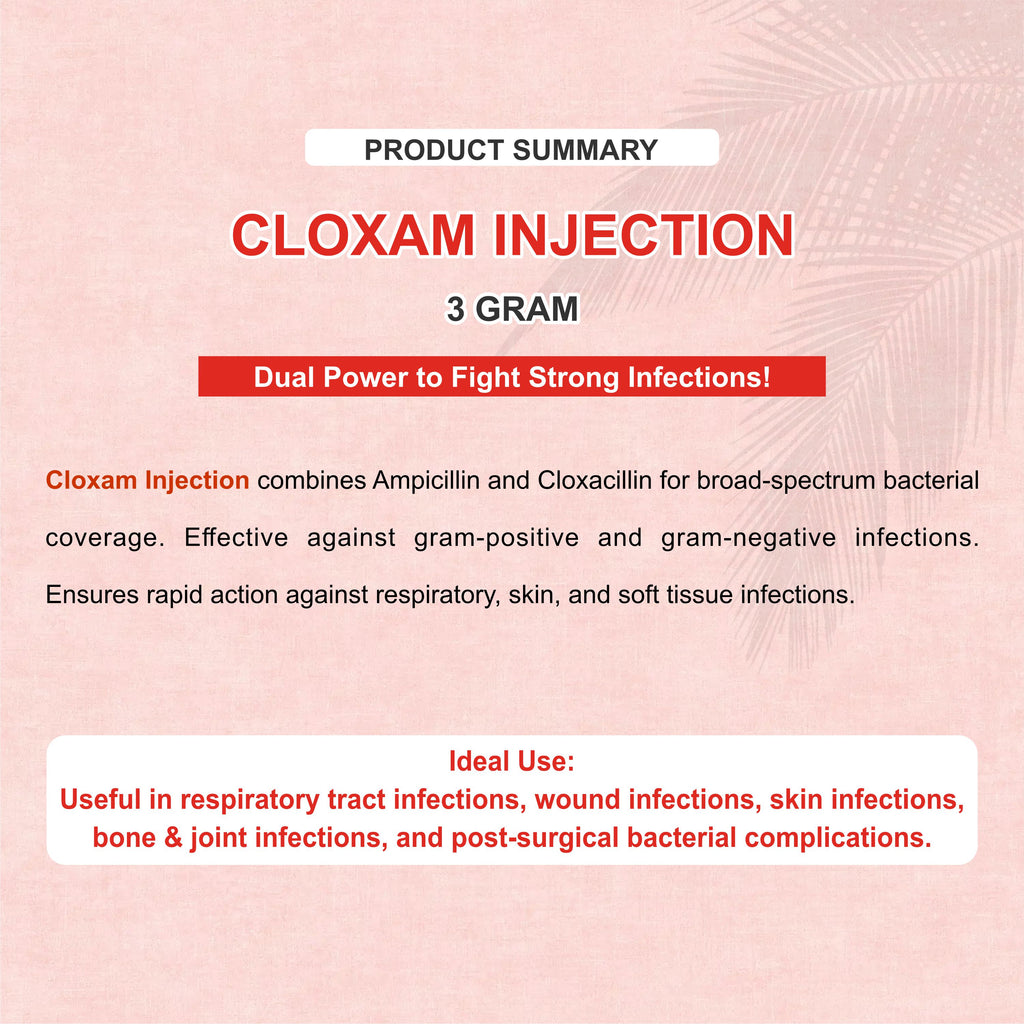 Cloxam Injection 3Gm – Fast-Acting Injectable Antibiotic for Livestock Health (Pack of 3)