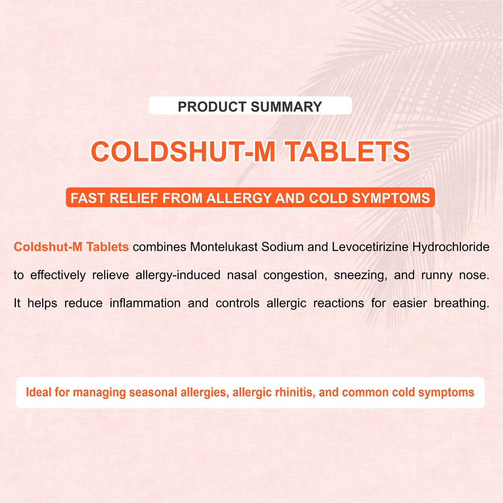 Marc ColdShut M Tablets – Dual-Action Allergy & Asthma Relief with Montelukast & Levocetirizine
