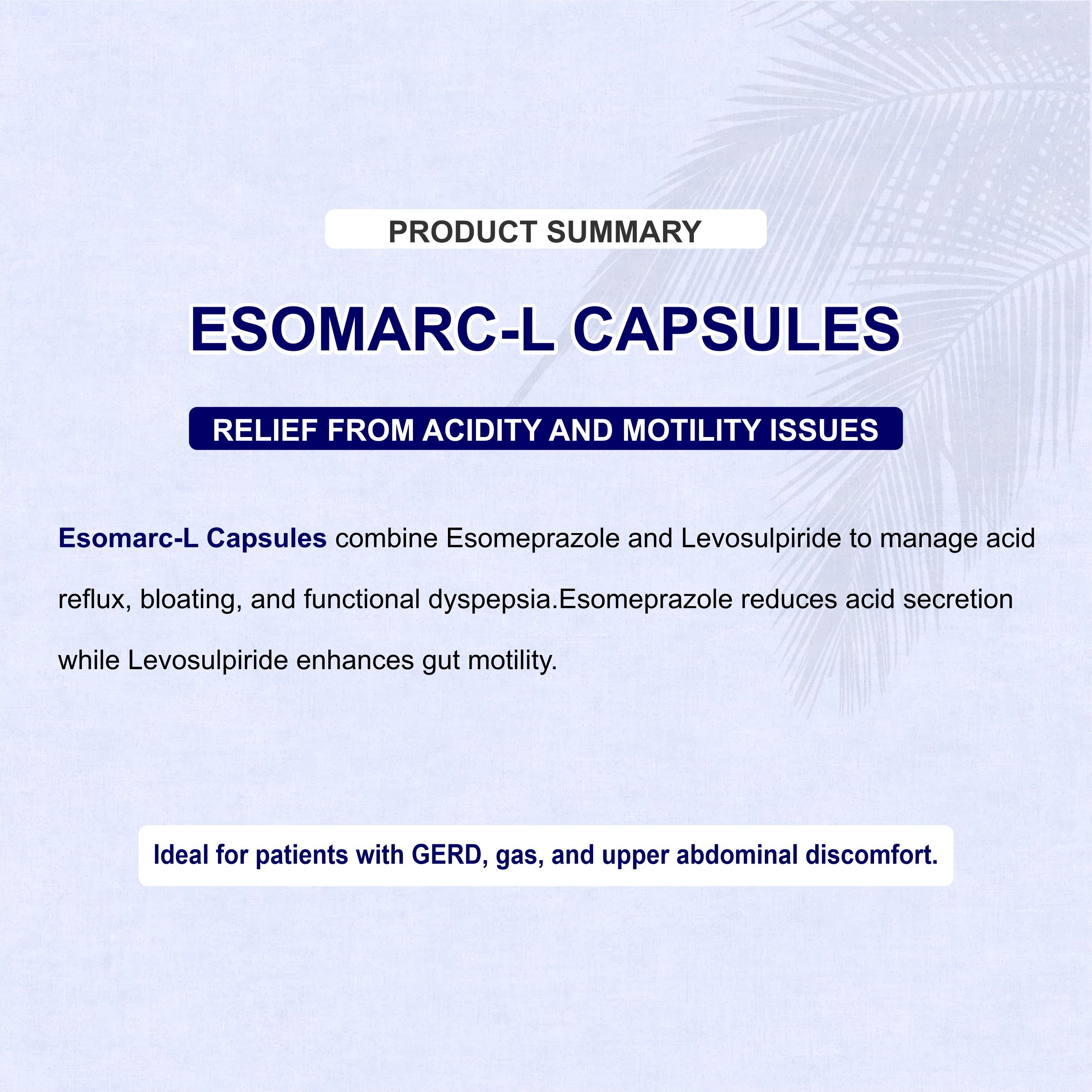Esomarc-L Esomeprazole & Levosulpiride Capsule – Acidity, Nausea & Slow Digestion Relief