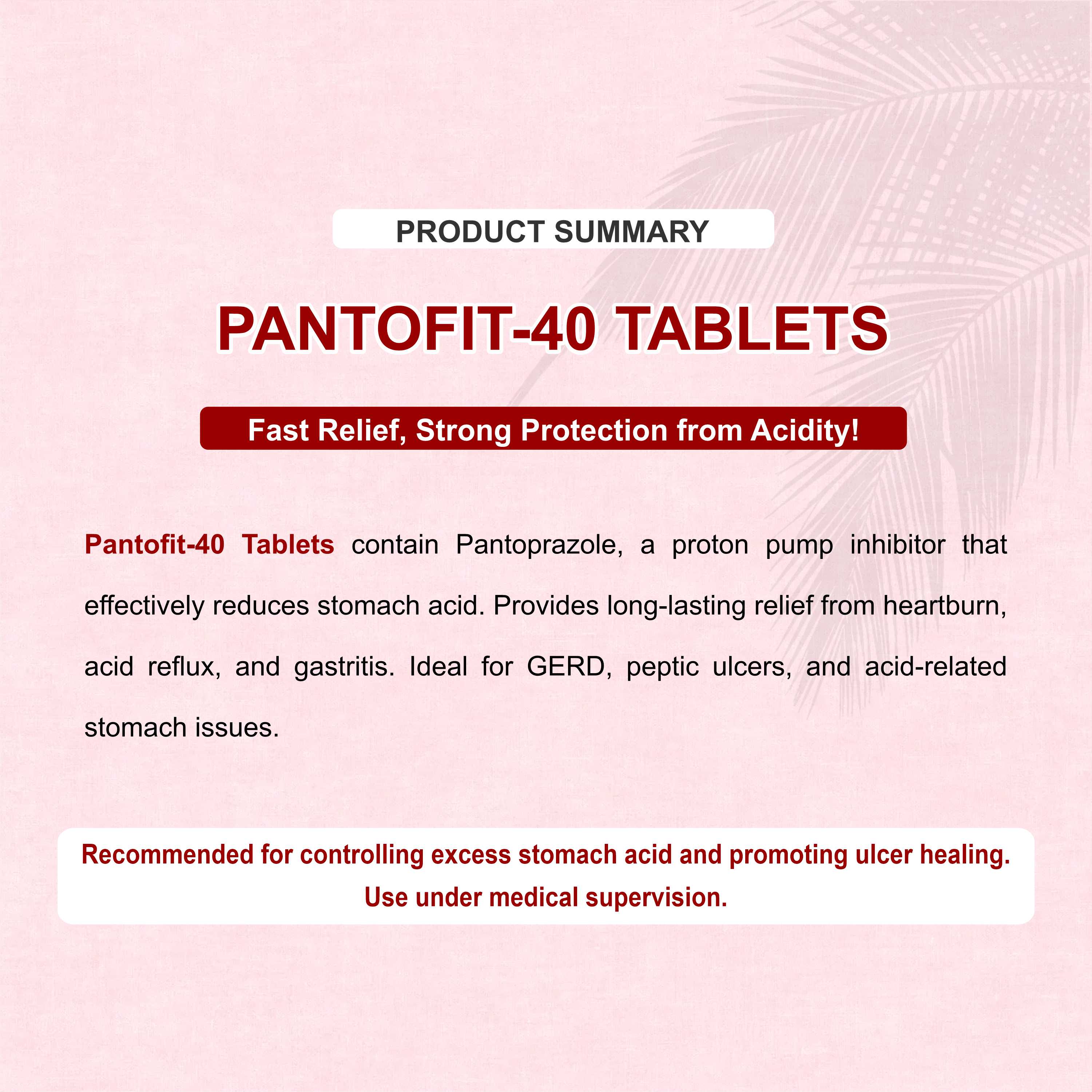 Pantofit 40 Tablets – Fast Relief from Acidity, Heartburn & Ulcers (Pack of 3)