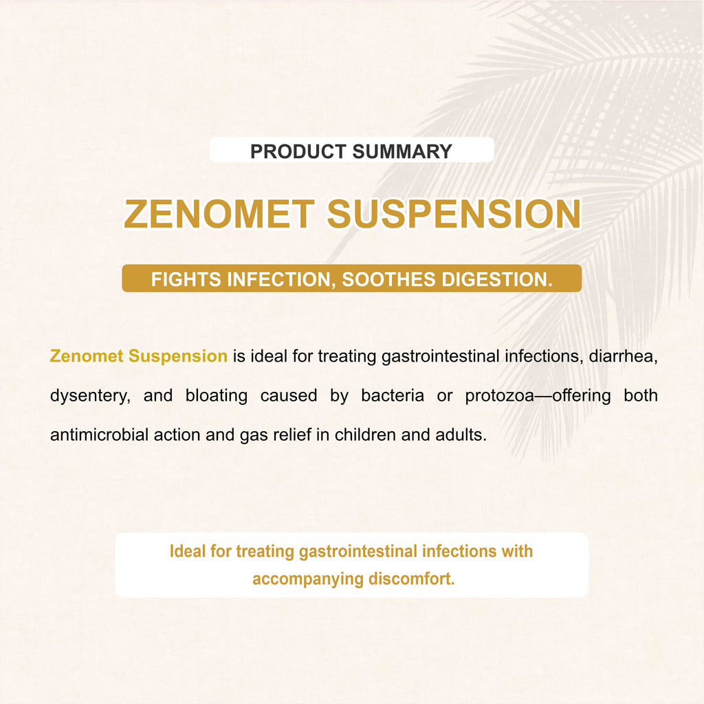 Zenomet Suspension 30 ml – Comprehensive Relief from Diarrhea, Gas & Infections
