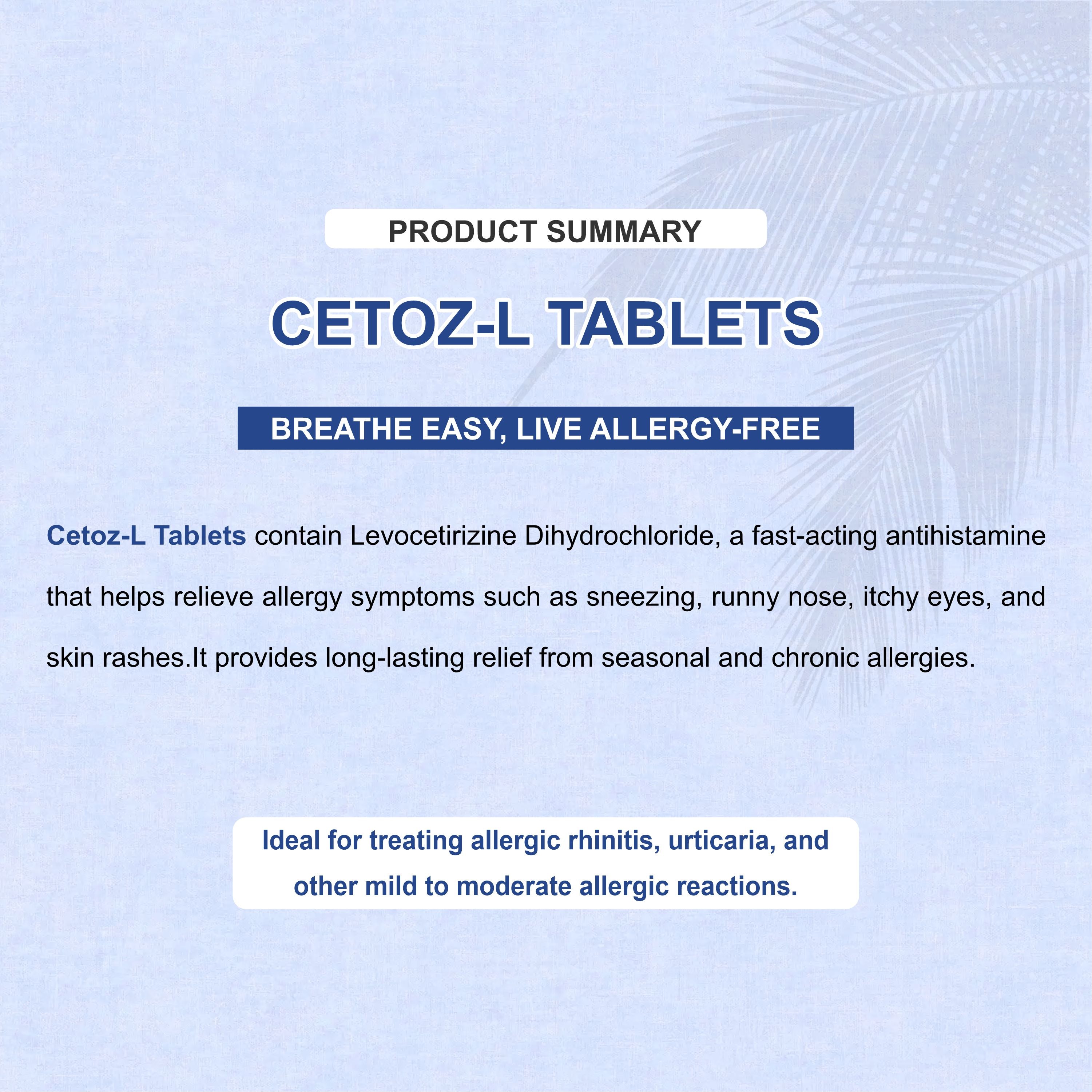 Cetoz L Tablet – Fast & Effective Allergy Relief