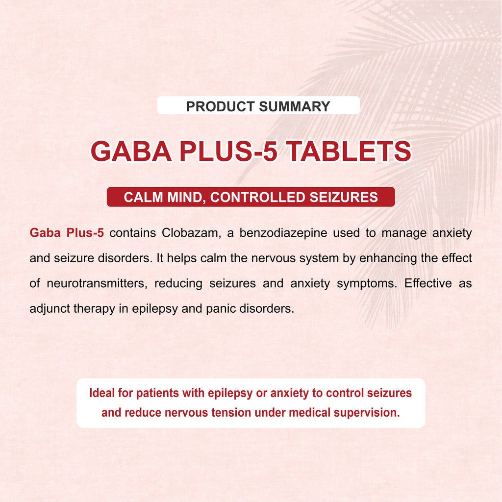 Gaba Plus 5 Tablets – Long-Term Relief for Anxiety, Seizures & Nervous Disorders