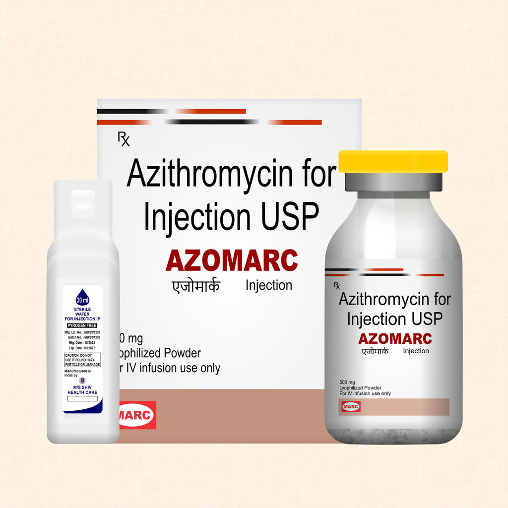 Azomarc Injection (Azithromycin) – Fast-Acting IV Antibiotic for Serious Infections(Pack of 2)