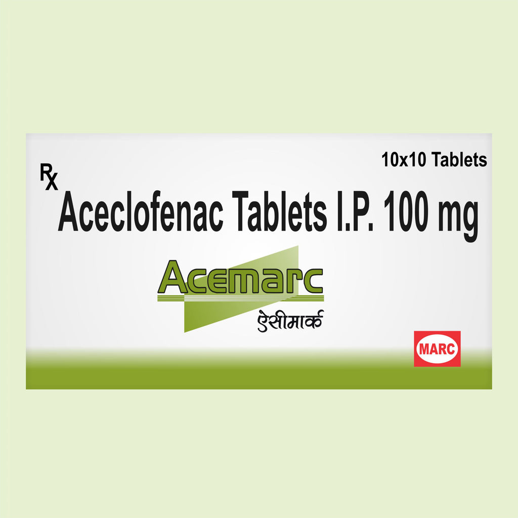 Acemarc I.P 100mg Tablet – Powerful Relief from Pain & Inflammation(1Box)
