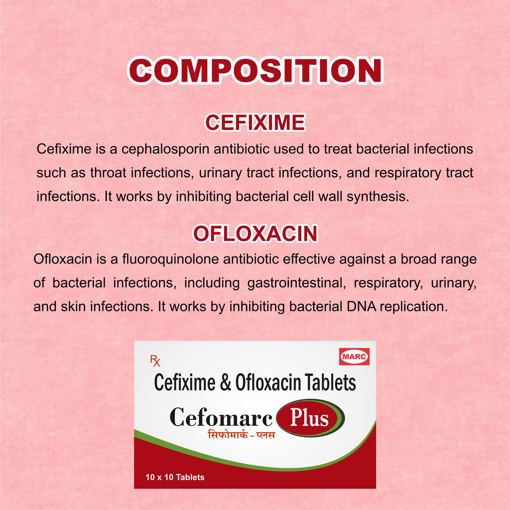 Cefomarc Plus Cefpodoxime & Clavulanate Tablet – Broad-Spectrum Antibiotic for Skin, UTI & Respiratory Infections