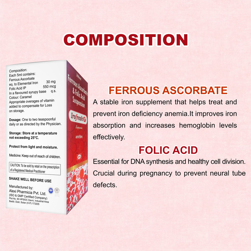 Irofresh XT Syrup – Comprehensive Iron & Folic Acid Supplement for All Ages