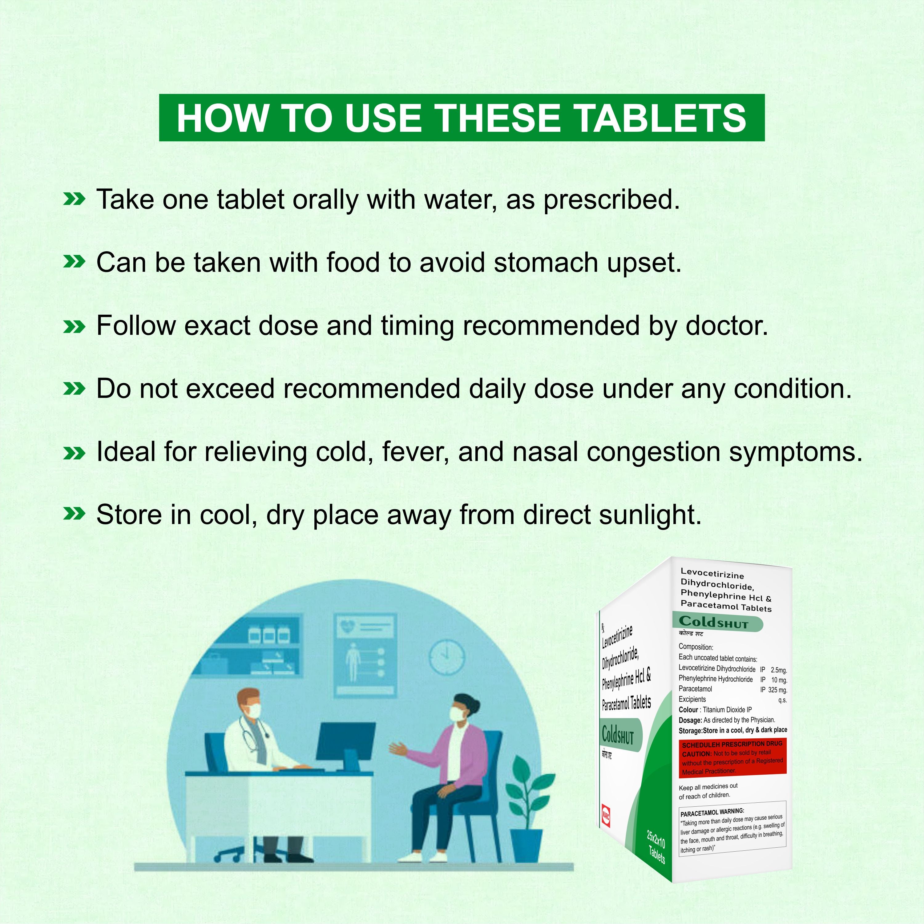 Marc Coldshut Tablets – Triple-Action Relief for Cold, Fever & Nasal Congestion