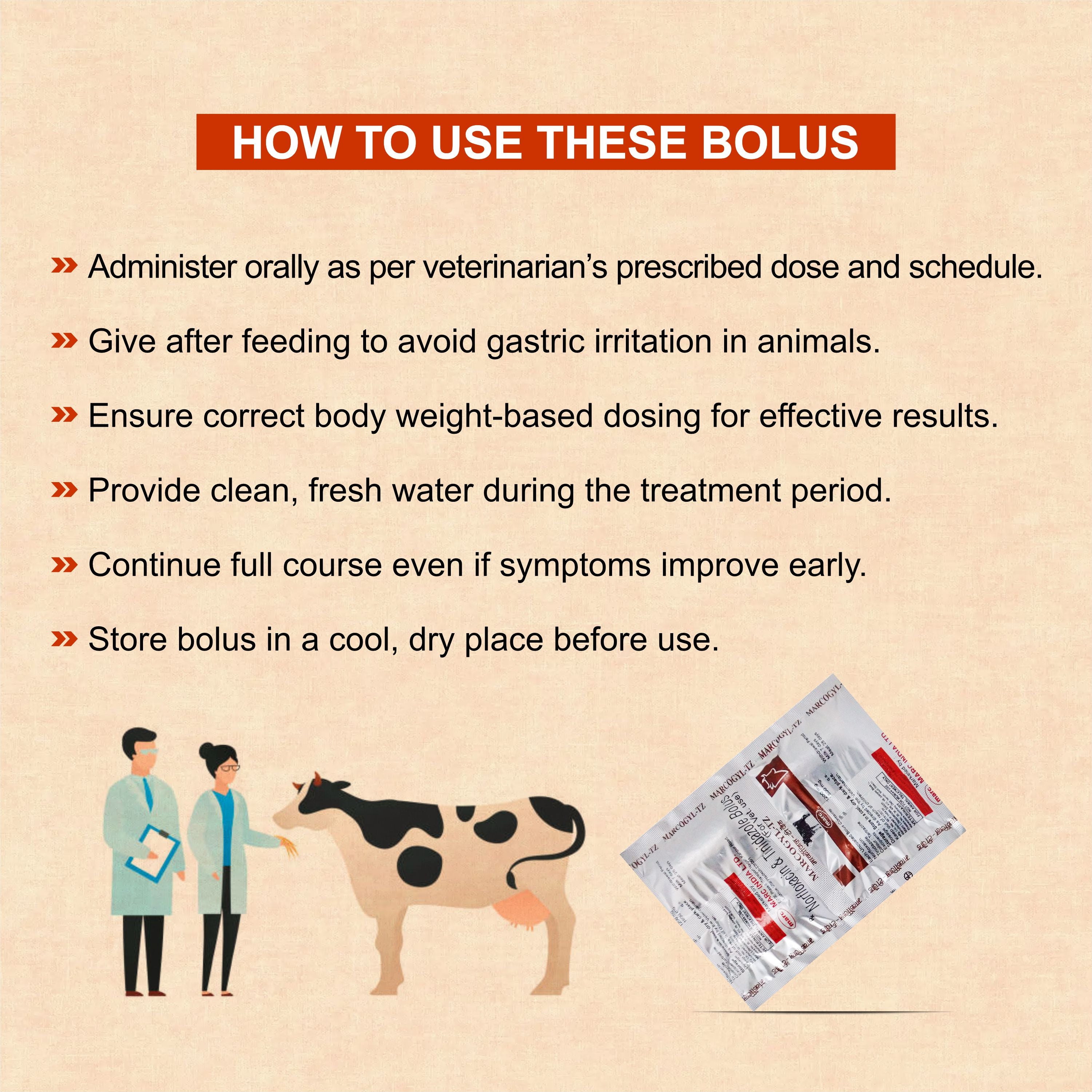 Marcogyl TZ Bolus – Norfloxacin + Tinidazole Veterinary Bolus