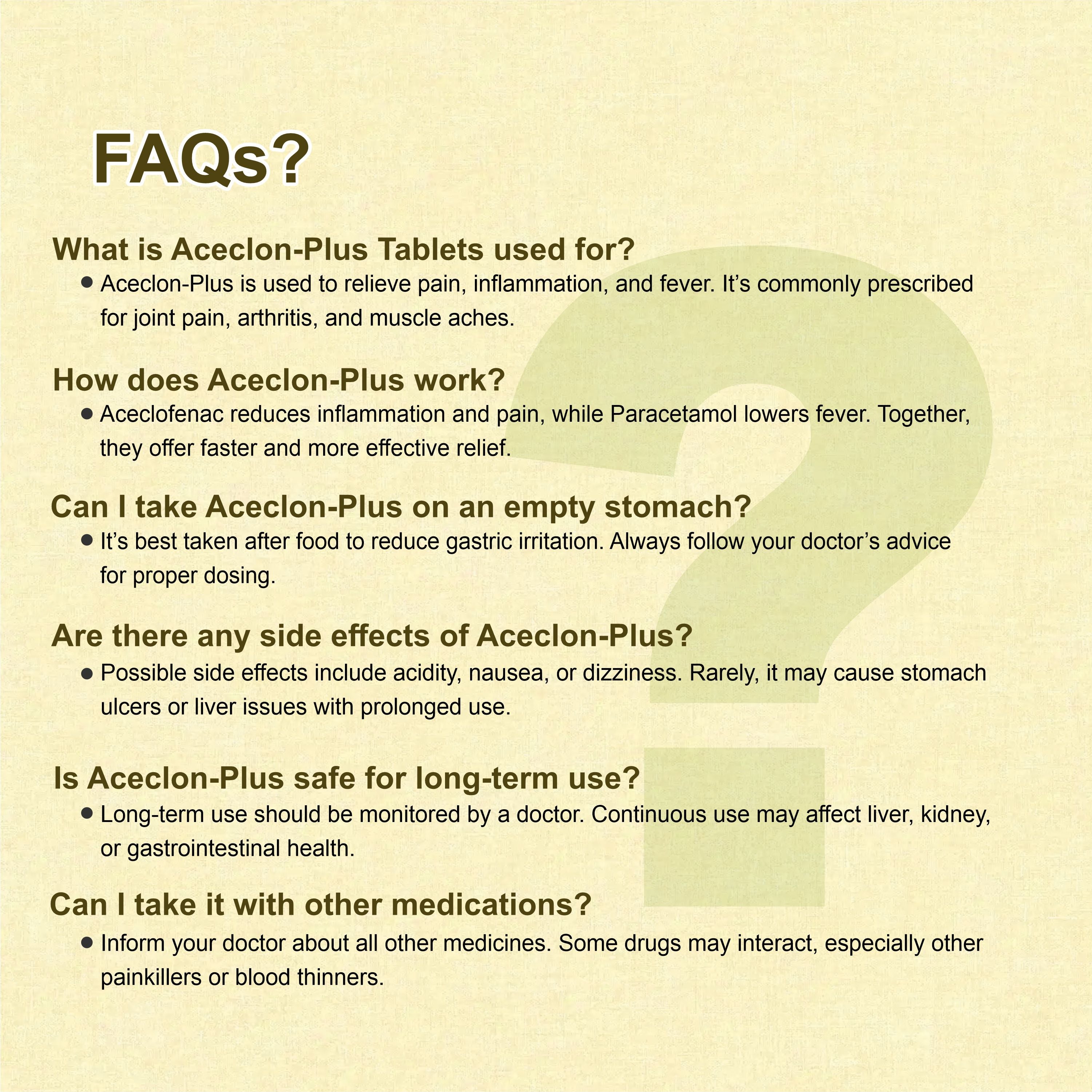 Marc Aceclon Plus Tablet – Dual-Action Pain Relief for Inflammation, Swelling & Fever