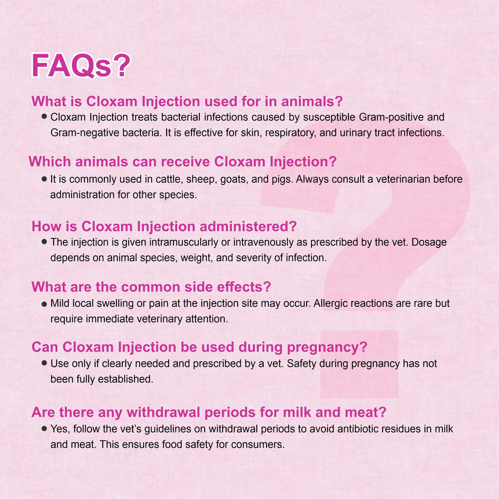 Cloxam Injection 4.5Gm – Fast-Acting Injectable Antibiotic for Livestock Health (Pack of 2)