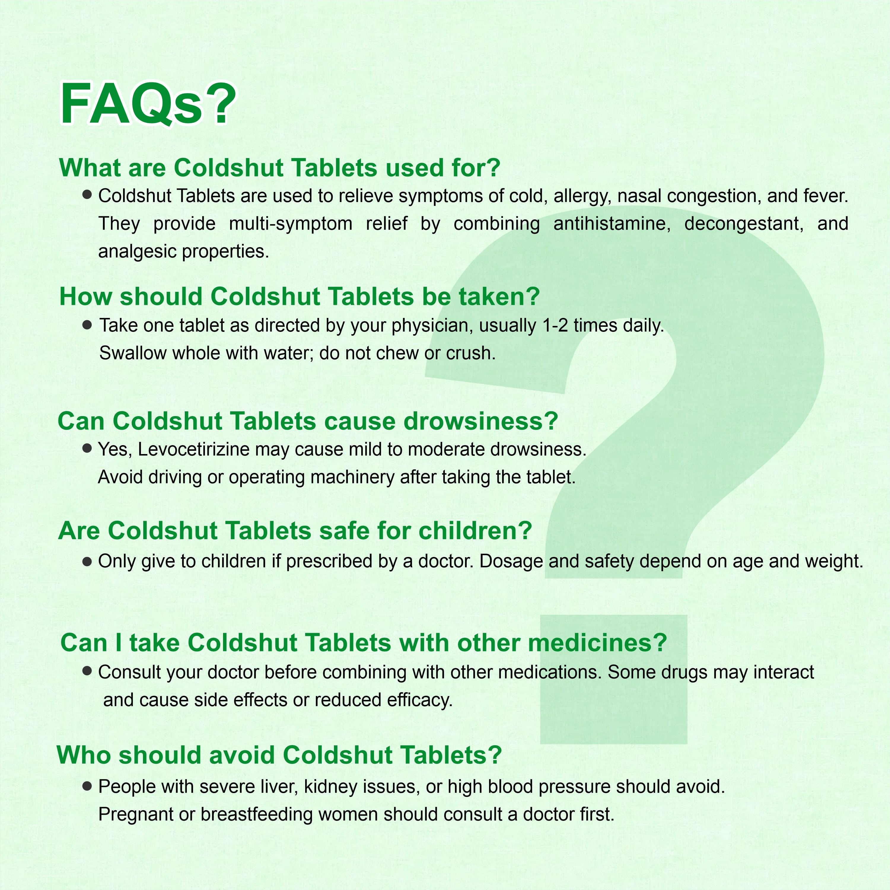Marc Coldshut Tablets – Triple-Action Relief for Cold, Fever & Nasal Congestion