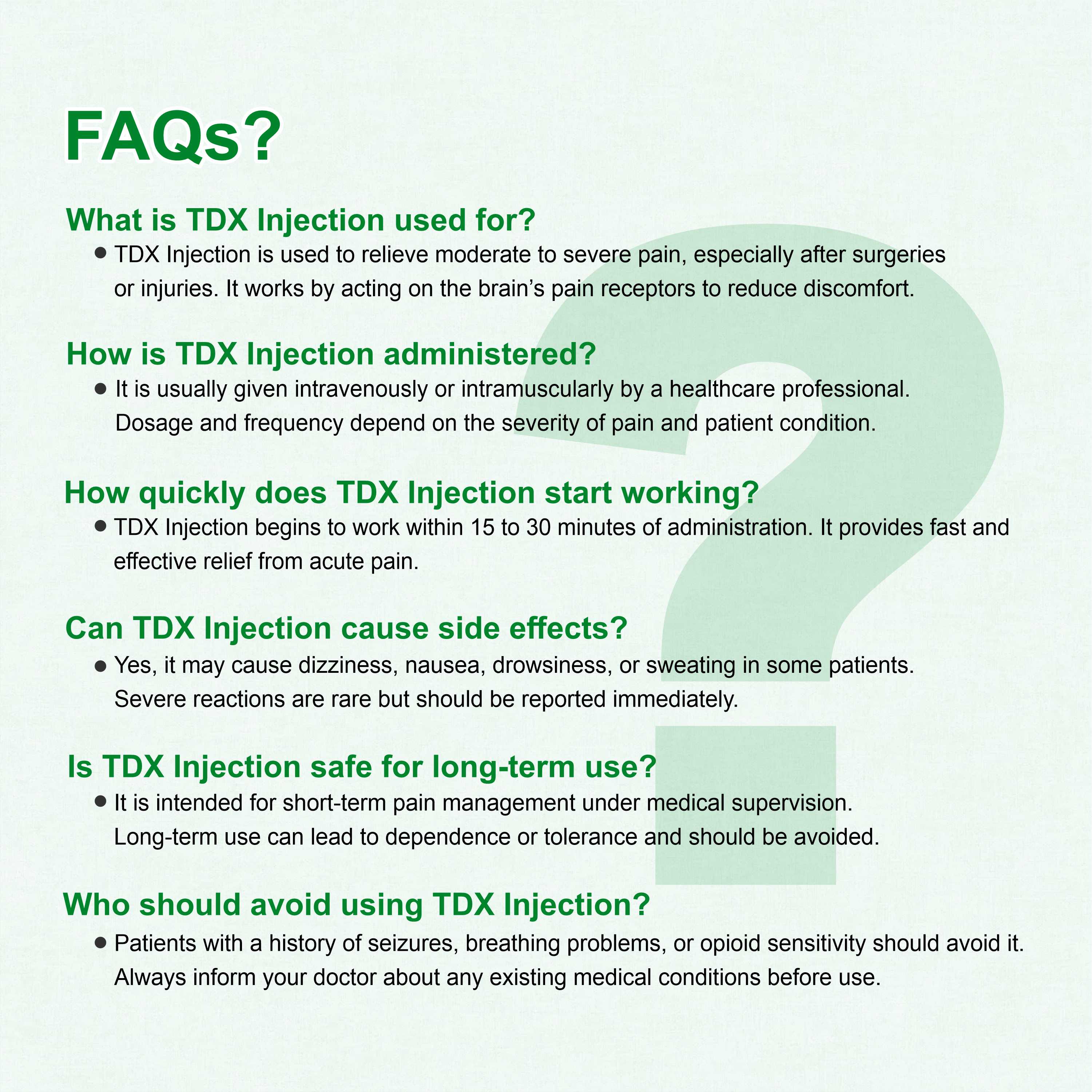 TDX Injection – Fast & Effective Relief from Moderate to Severe Pain
