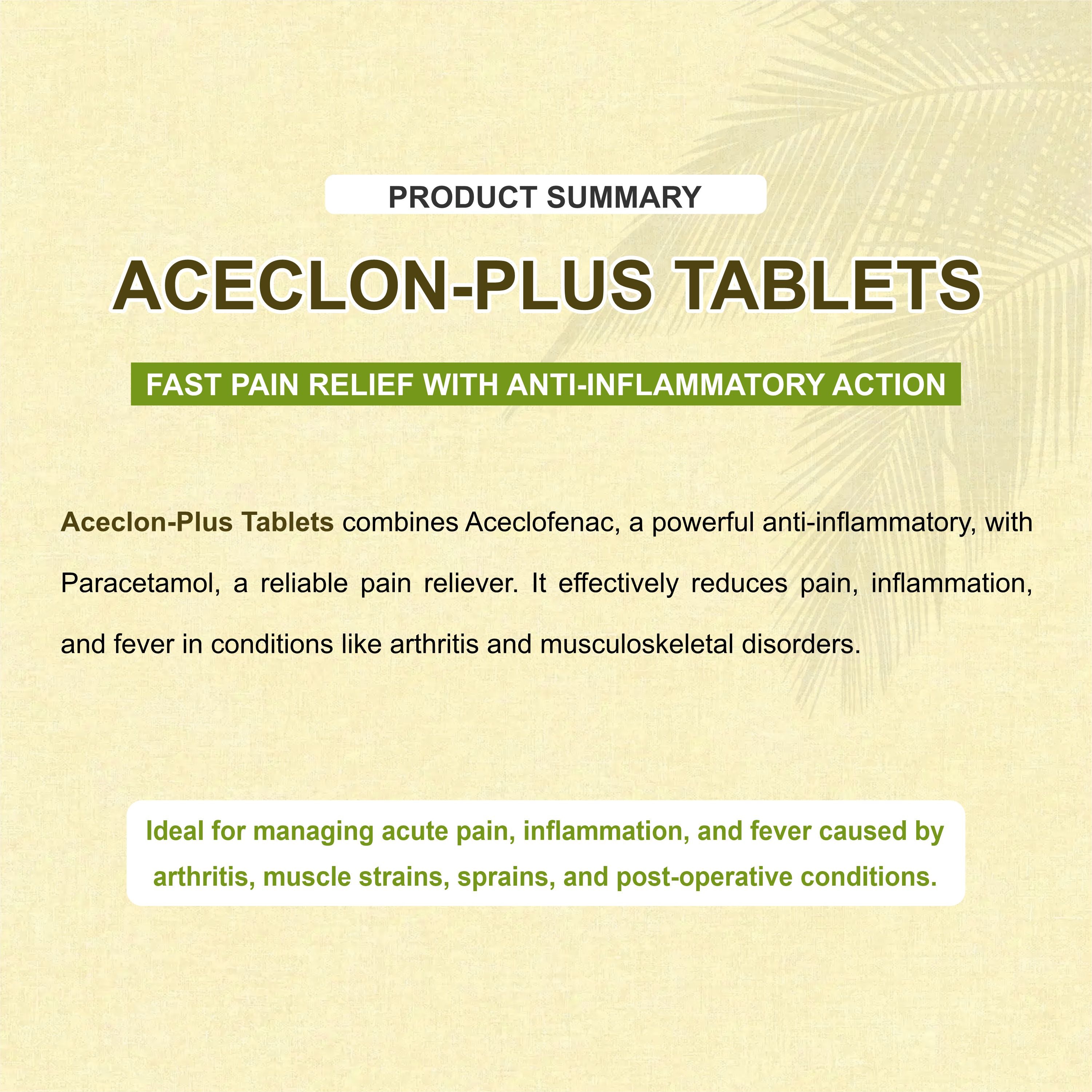 Marc Aceclon Plus Tablet – Dual-Action Pain Relief for Inflammation, Swelling & Fever