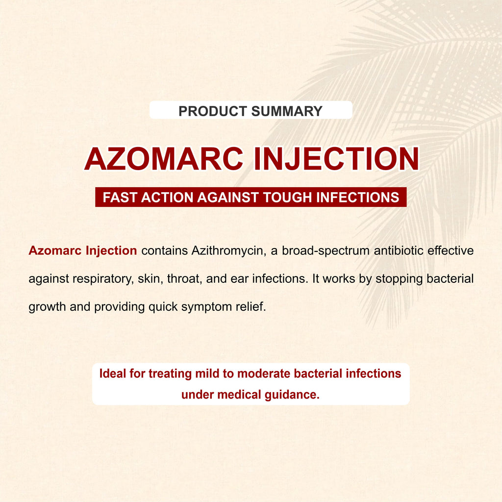 Azomarc Injection (Azithromycin) – Fast-Acting IV Antibiotic for Serious Infections(Pack of 2)