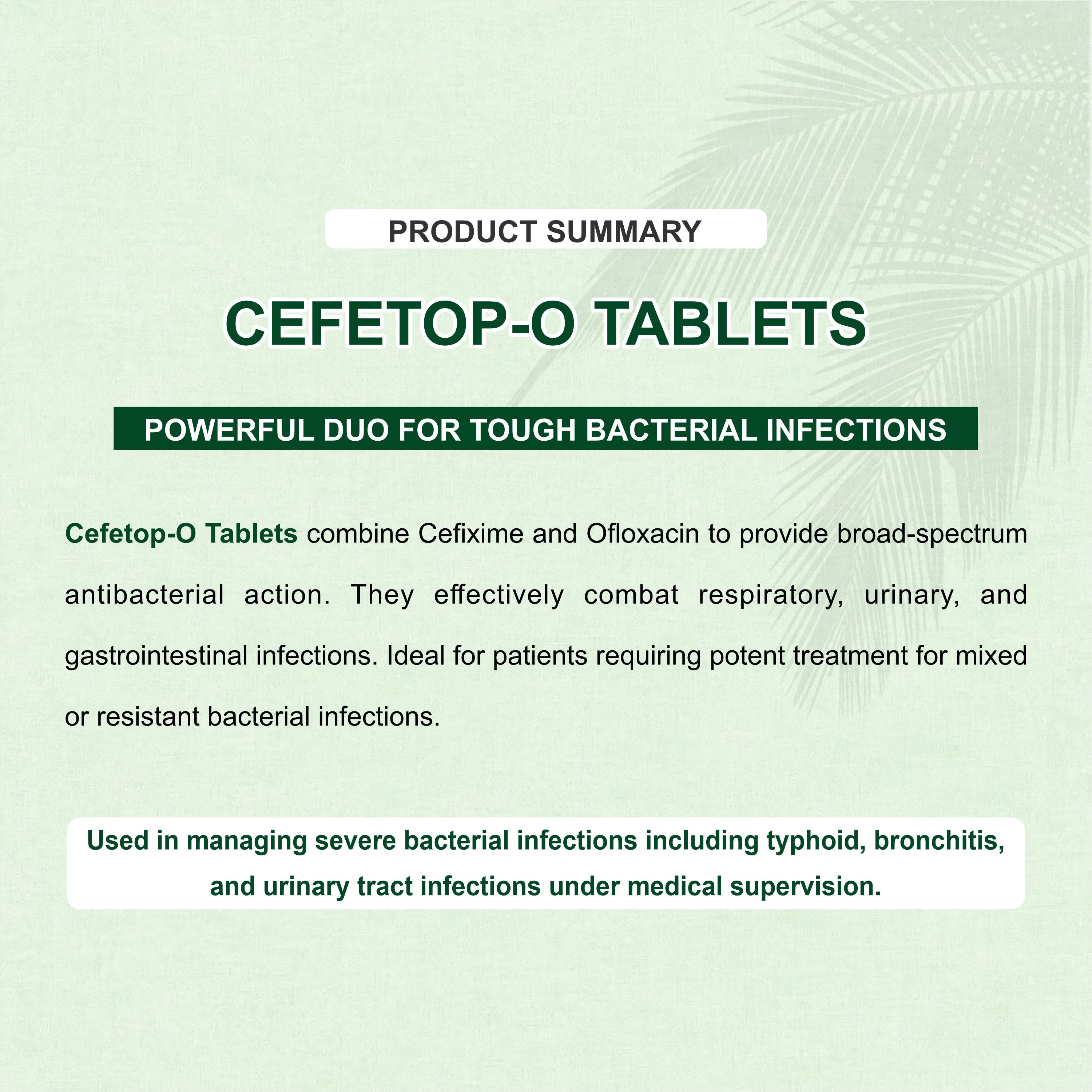 Cefetop O Tablet – Dual-Action Antibiotic for Fast Infection Relief(1 Box)
