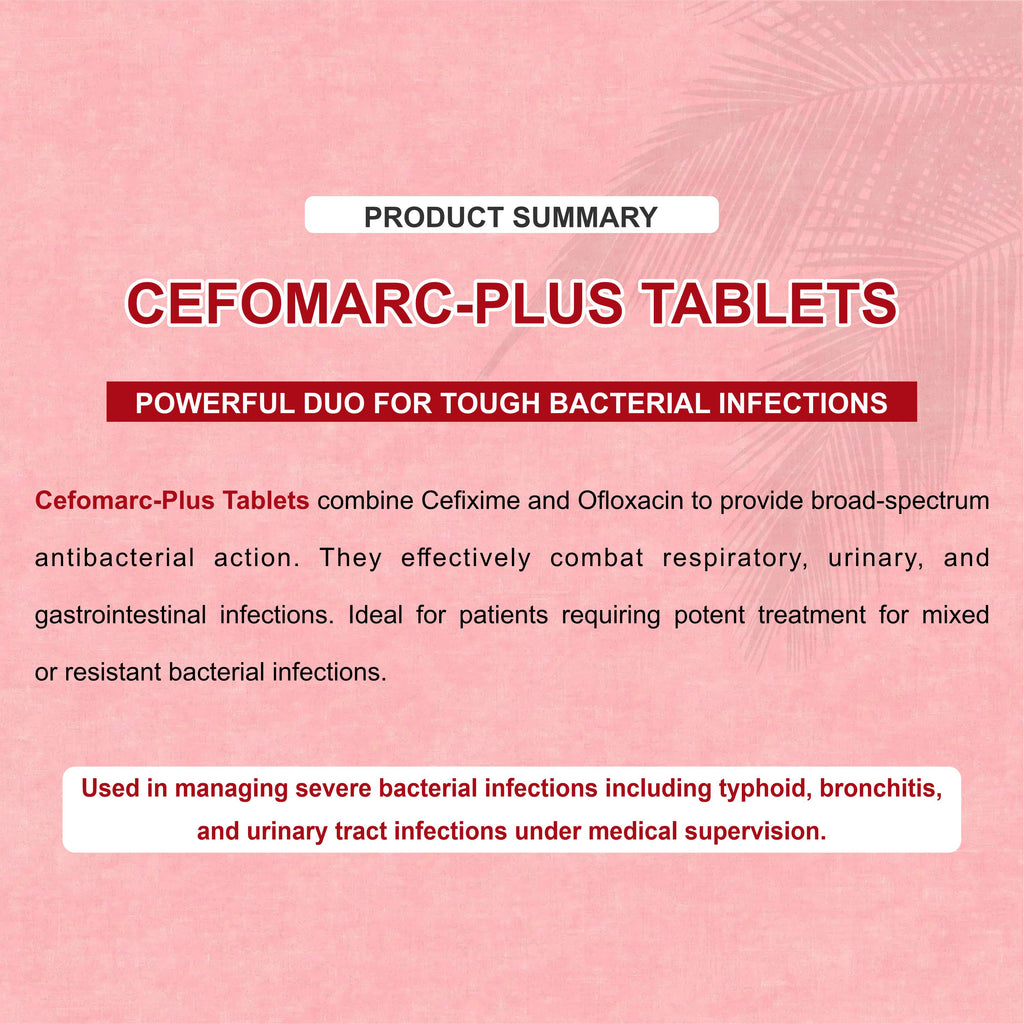 Cefomarc Plus Cefpodoxime & Clavulanate Tablet – Broad-Spectrum Antibiotic for Skin, UTI & Respiratory Infections