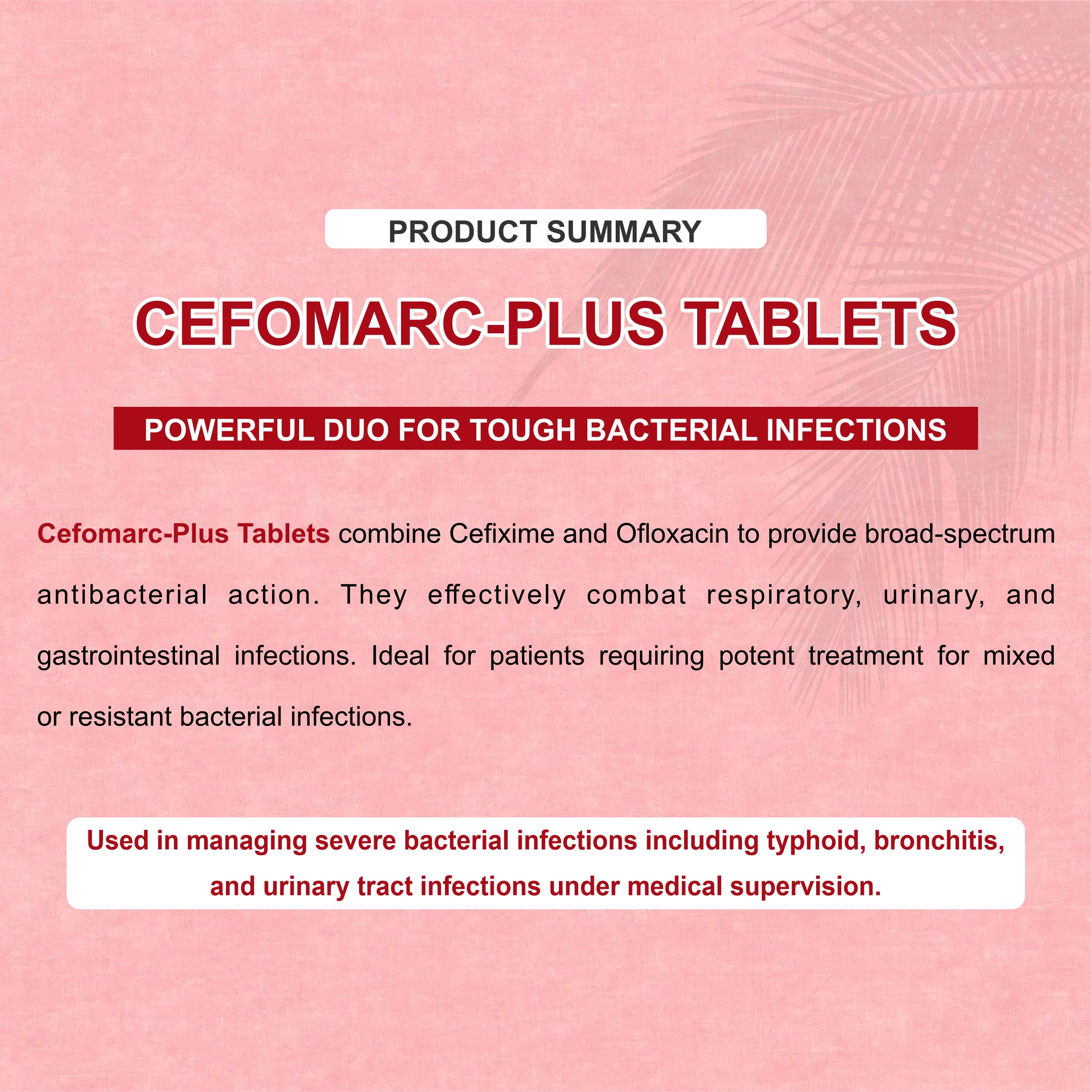 Cefomarc Plus Cefpodoxime & Clavulanate Tablet – Broad-Spectrum Antibiotic for Skin, UTI & Respiratory Infections