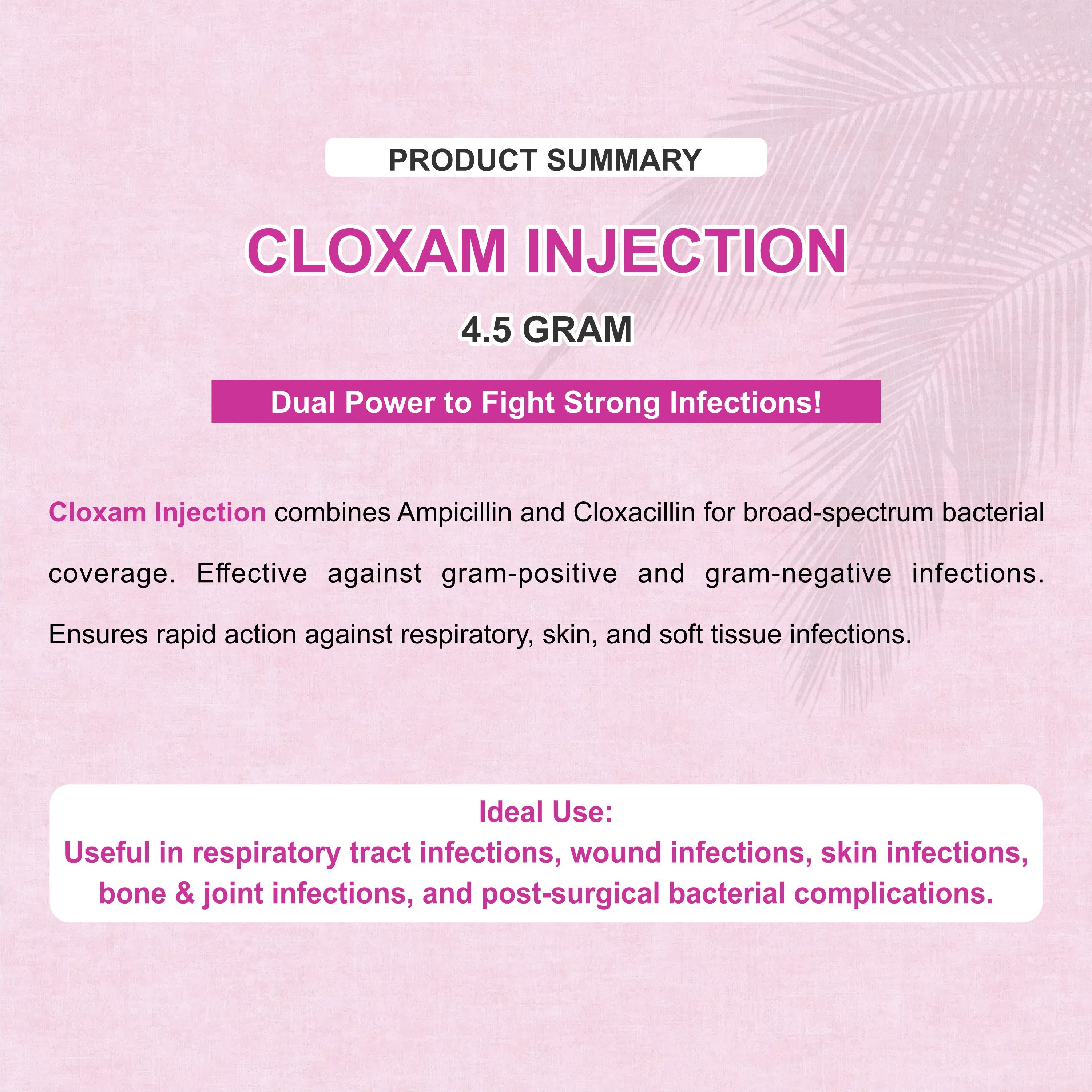 Cloxam Injection 4.5Gm – Fast-Acting Injectable Antibiotic for Livestock Health (Pack of 2)