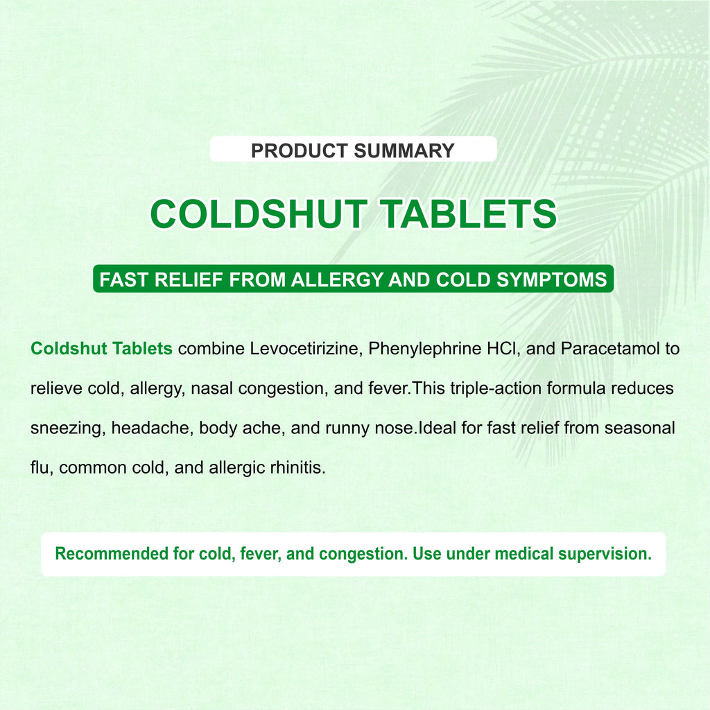 Marc Coldshut Tablets – Triple-Action Relief for Cold, Fever & Nasal Congestion