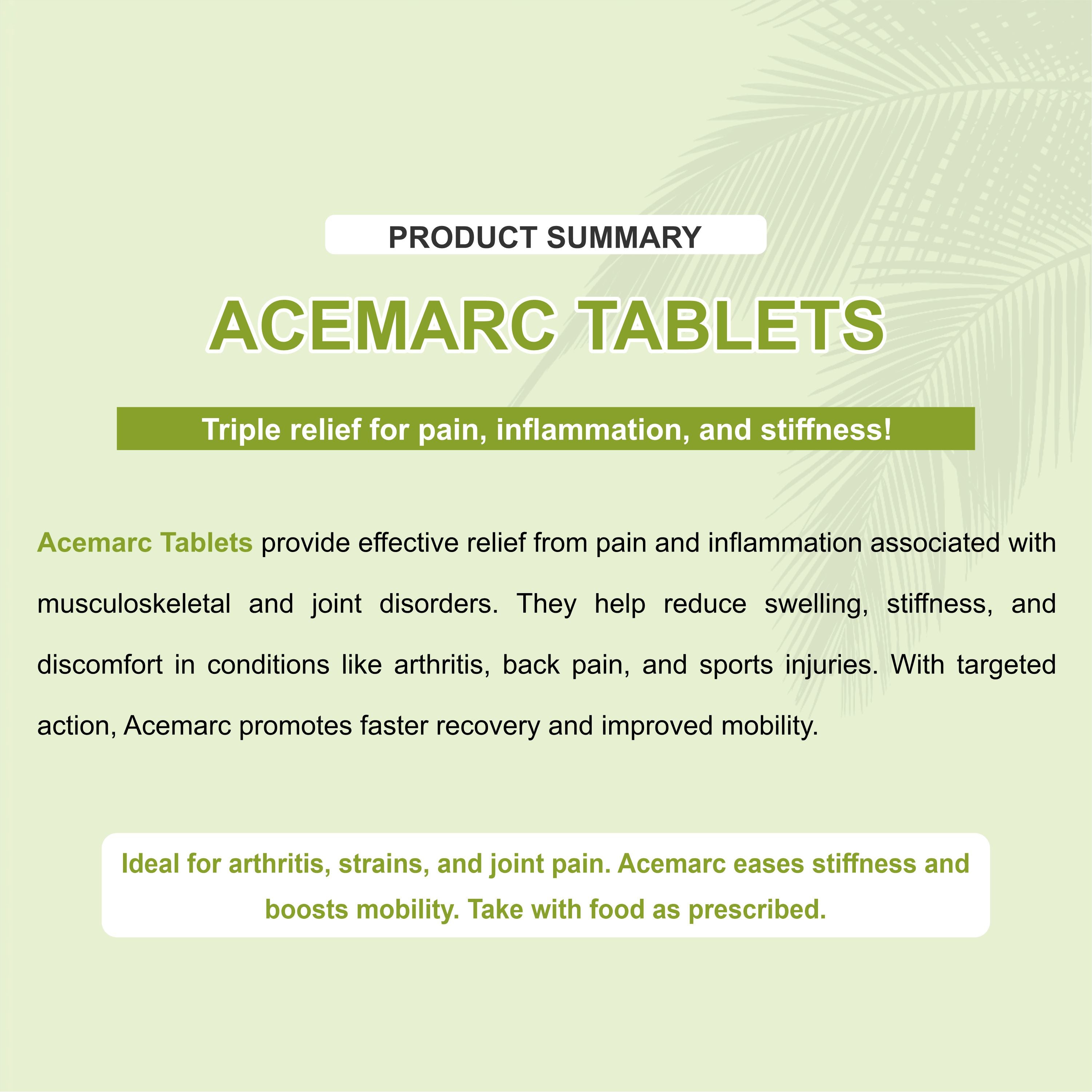 Acemarc I.P 100mg Tablet – Powerful Relief from Pain & Inflammation(1Box)