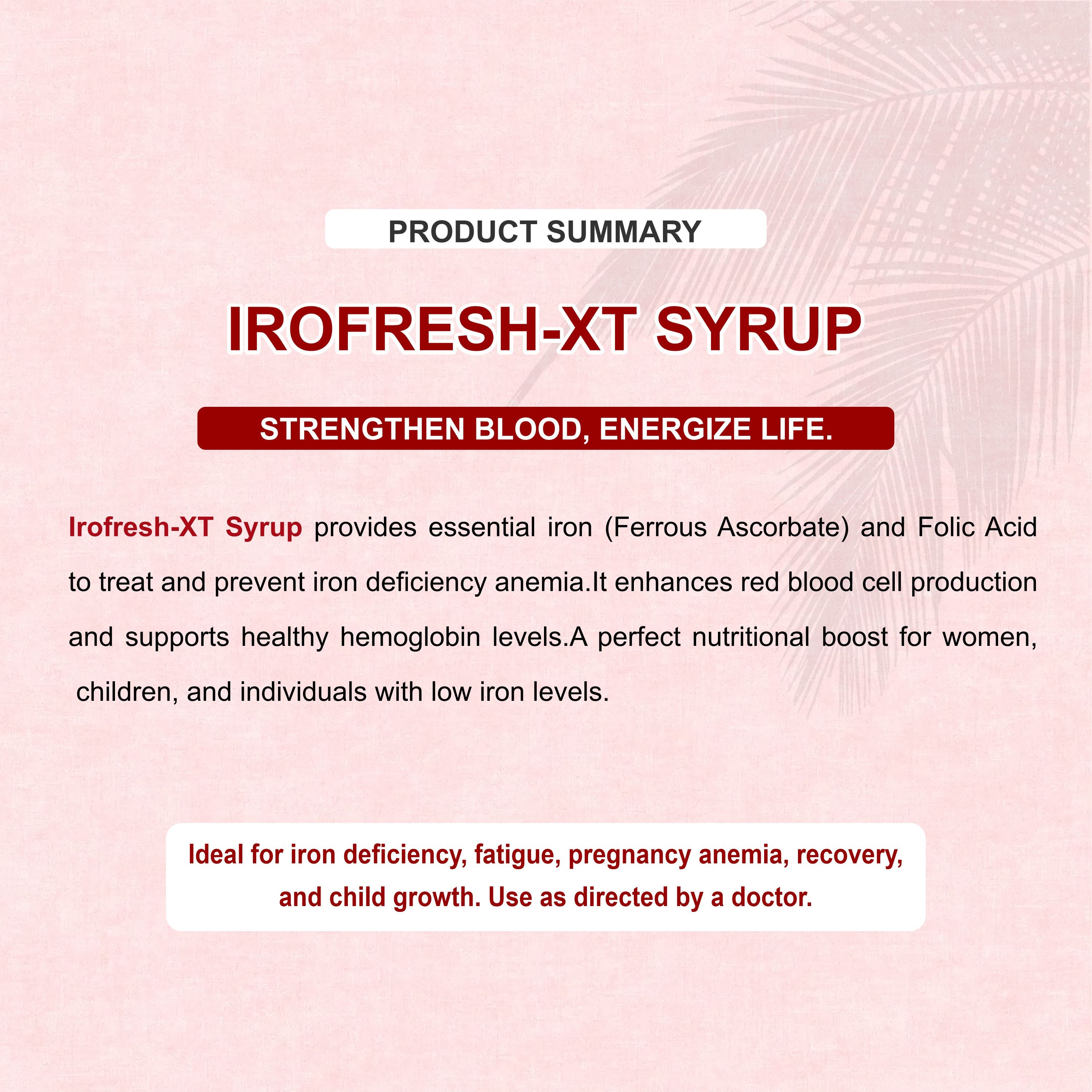 Irofresh XT Syrup – Comprehensive Iron & Folic Acid Supplement for All Ages