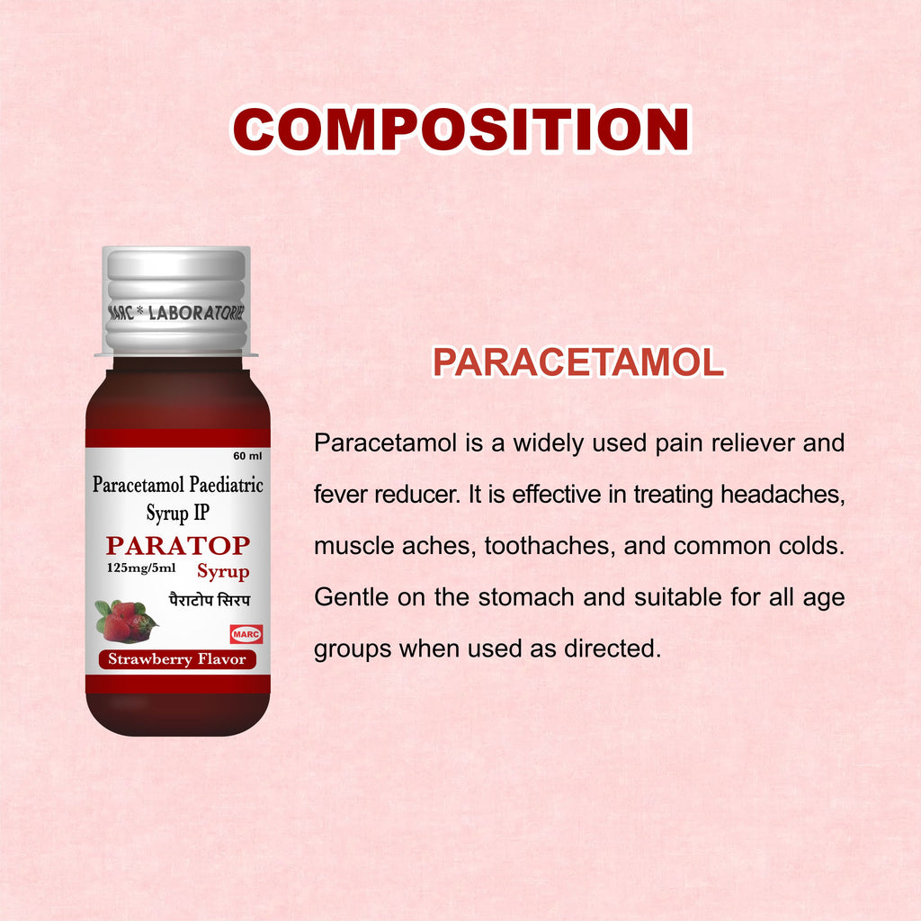 Paratop Paracetamol Syrup 60ml – Fever & Pain Relief Syrup for Children
