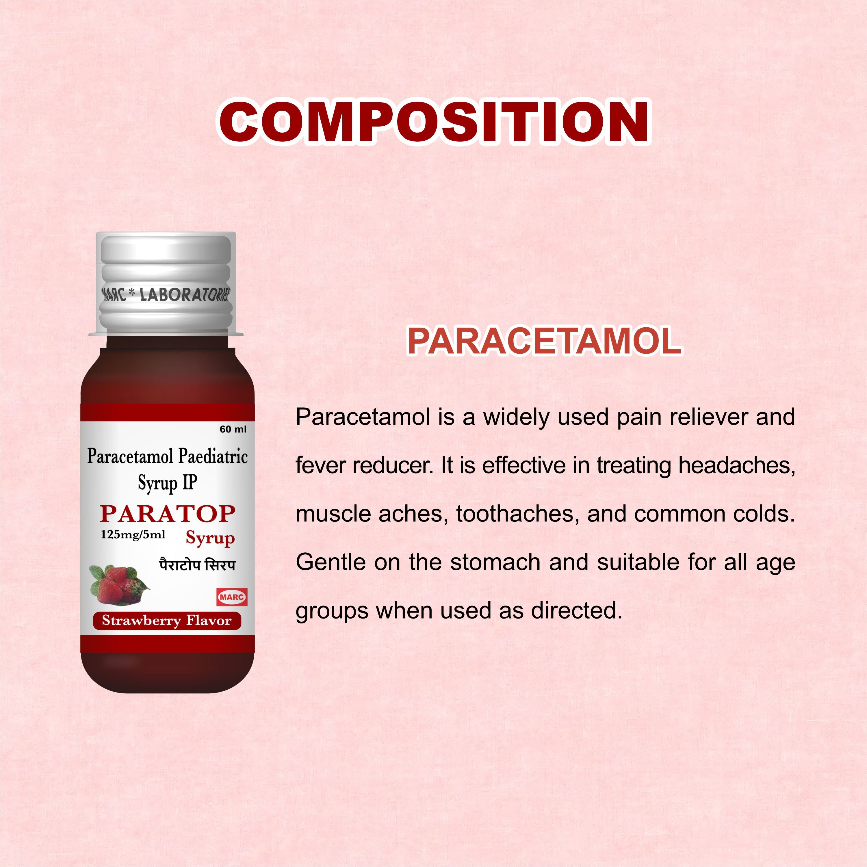 Paratop Paracetamol Syrup 60ml – Fever & Pain Relief Syrup for Children