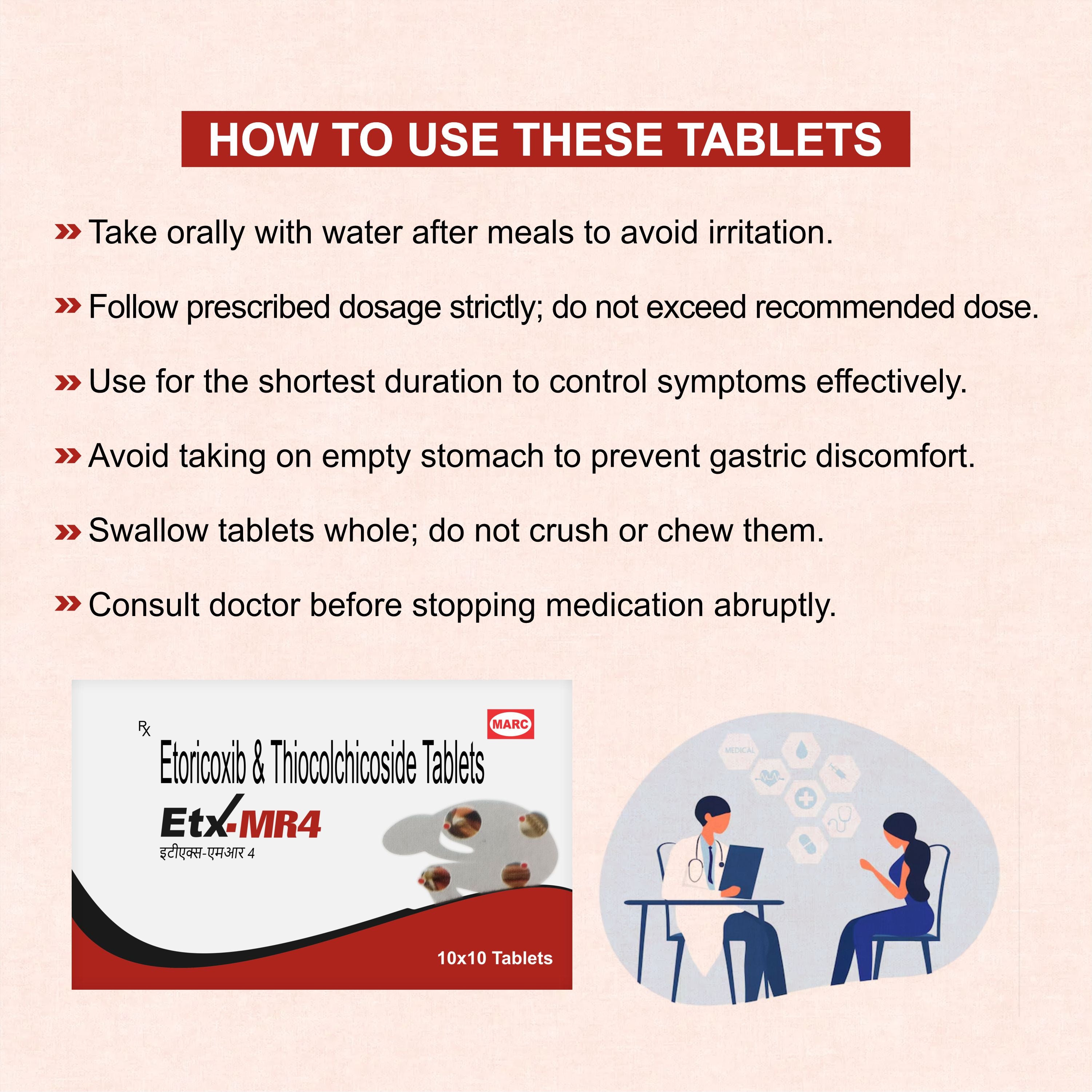 Etx M4 Tablet – Dual Action Pain Relief & Muscle Relaxant for Joint, Back, and Muscle Spasms